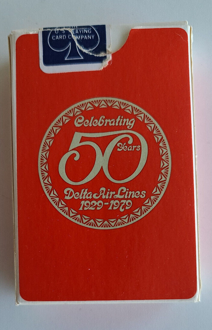 Vintage 1970\'s 50th Anniversary Delta Air Lines Playing Cards - Complete
