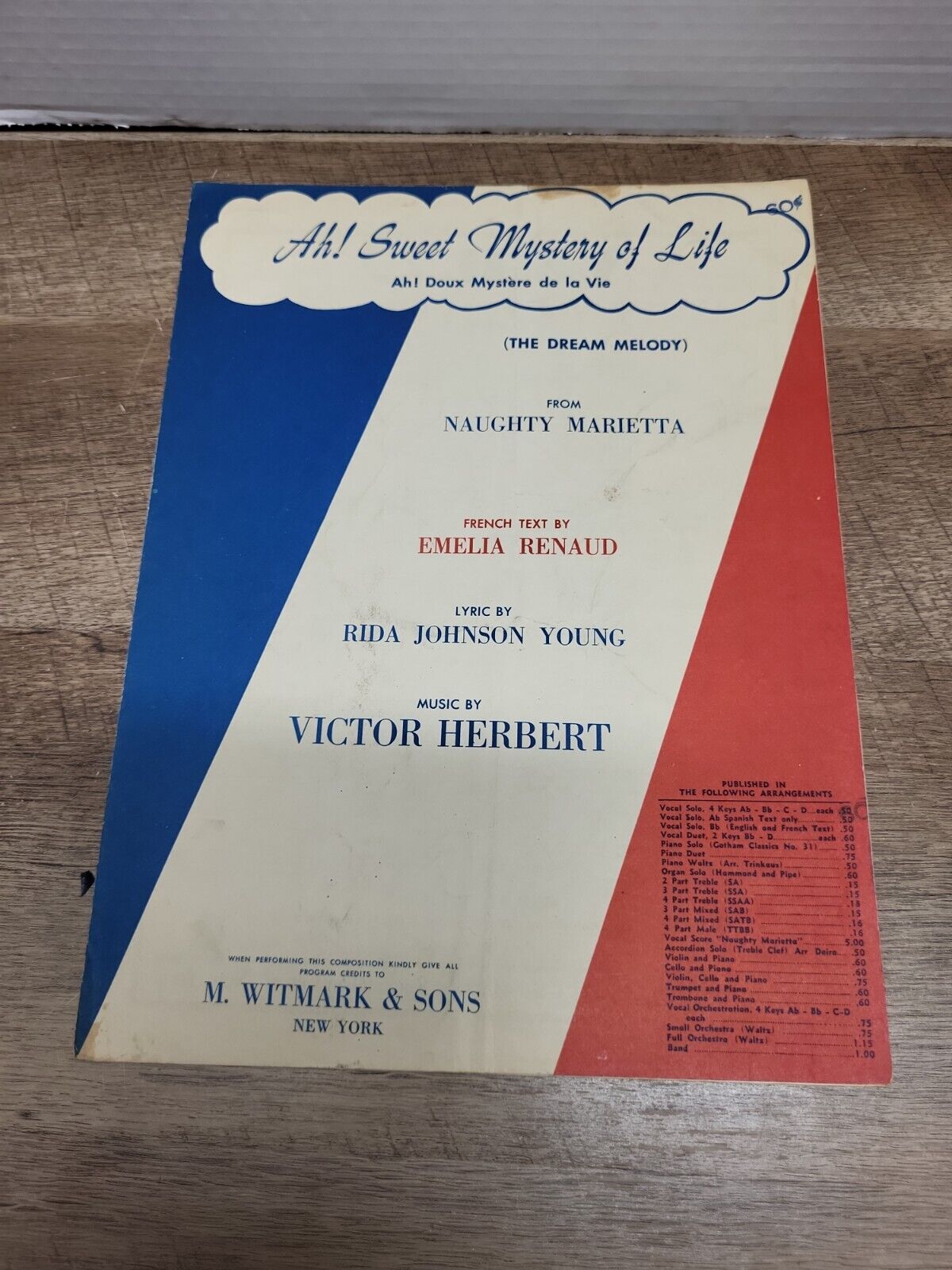 Ah Sweet Mystery of Life The Dream Mystery From Naughty Marietta Sheet Music