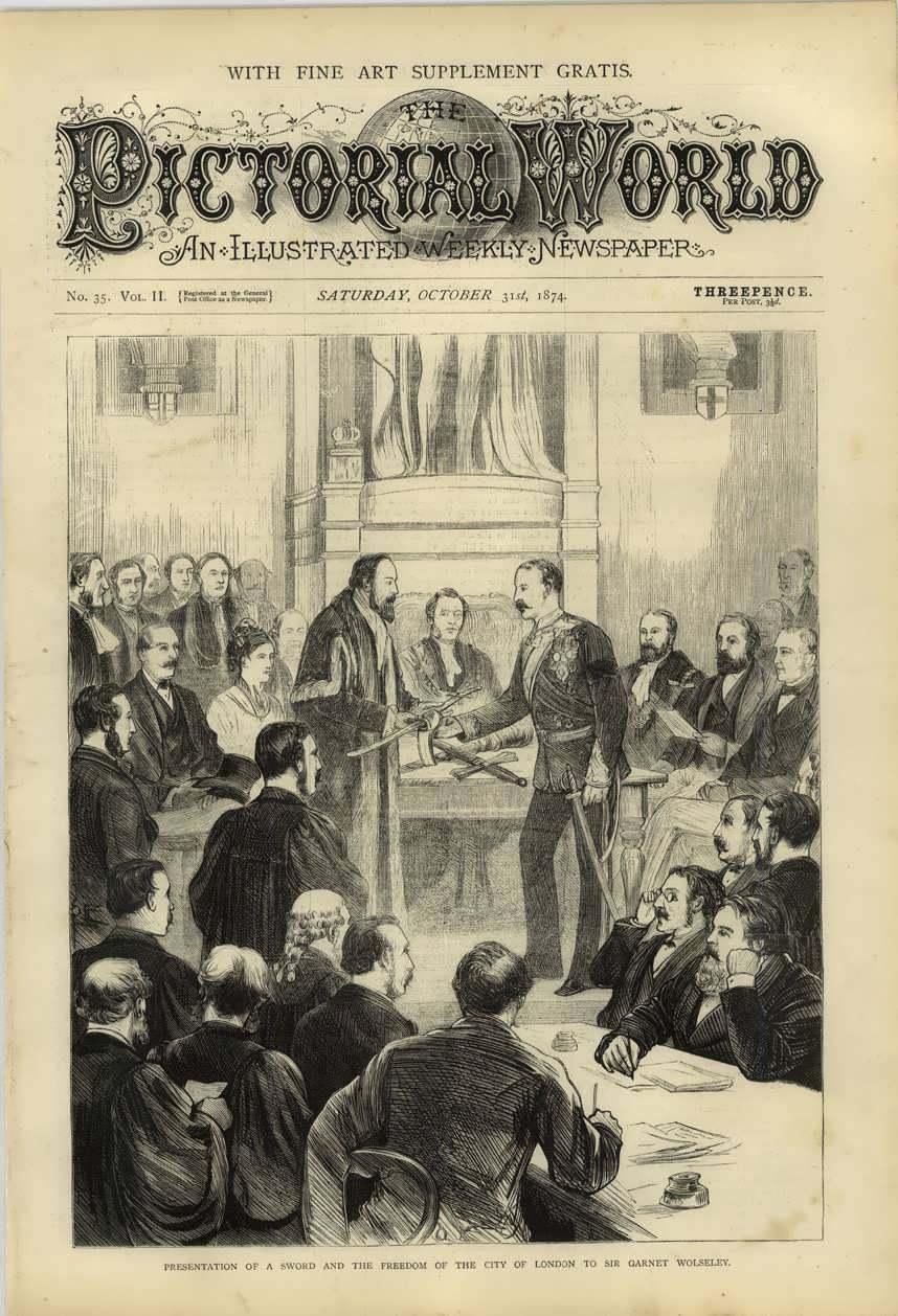 1874 Sir Garnet Wolseley Receiving Sword And Freedom City Of London