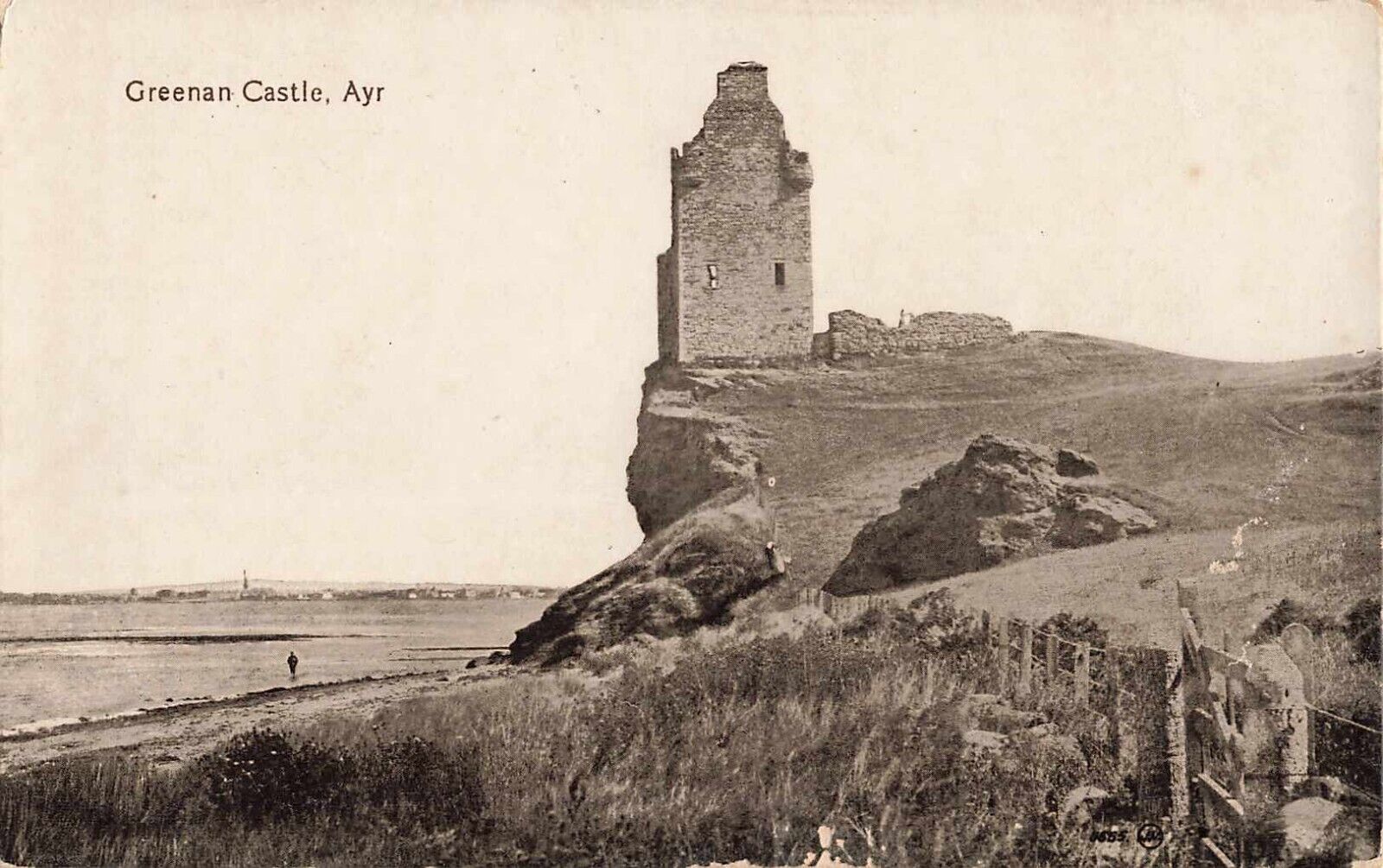 Postcard Greenan Castle Ayr South Ayrshire, Scotland C1908-1915 Ruined Tower