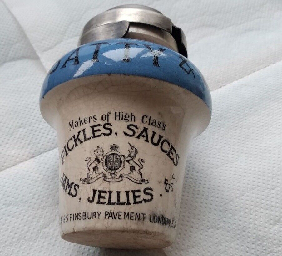 Batty\'s Patent Mustard Jar/Pot Export Wholesale Pickle Finsbury Pavement London