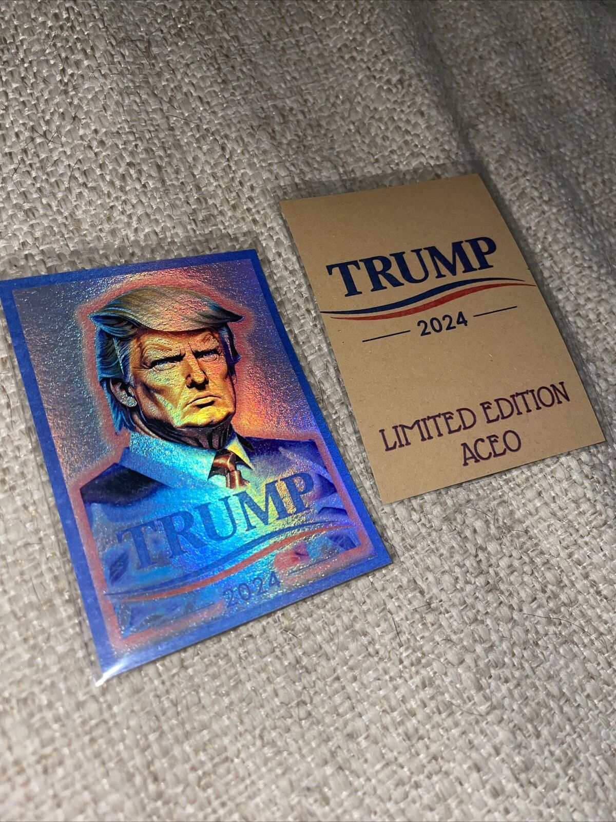 ACEO DONALD TRUMP 2024 REFRACTOR HOLOGRAPHIC LIMITED EDITION