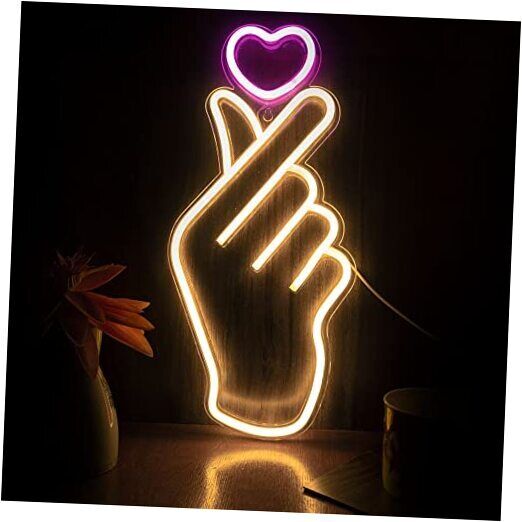 Neon Signs - Heart Thumb South Korean Novelty LED Neon Light for K Finger Heart