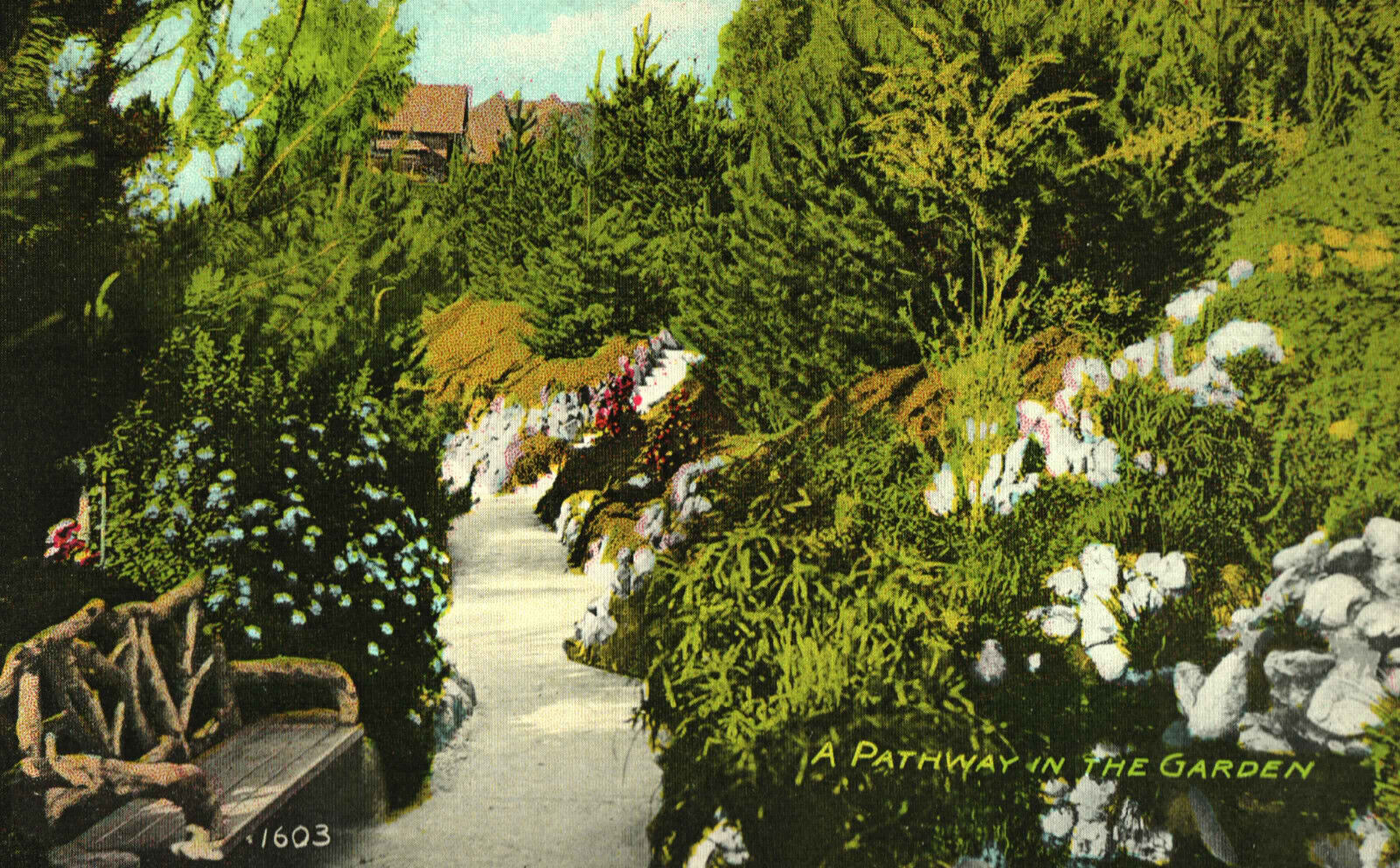 Postcard A Pathway In The Garden CA California