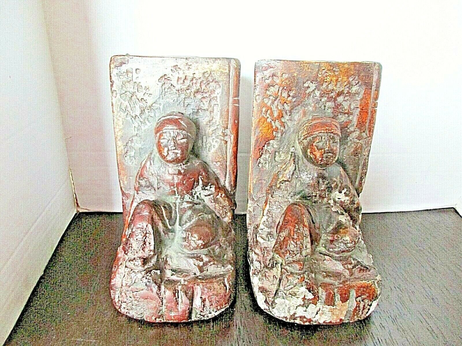 *PAIR (2) OF ATTILA TIVADAR REPRODUCTION  BOOKENDS - Figures Sitting Awesome