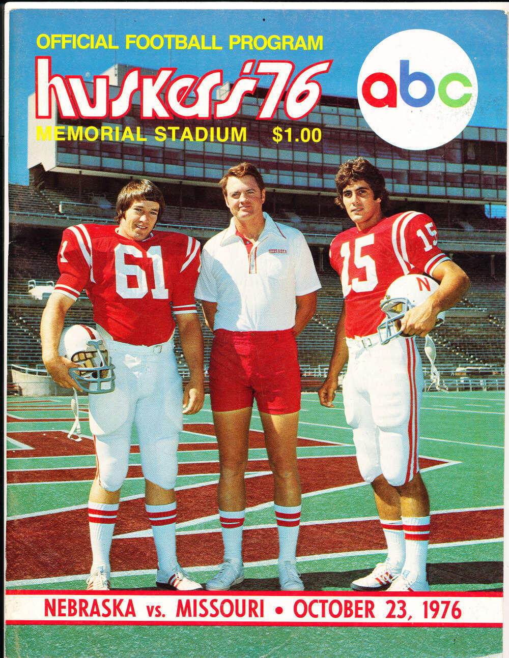 10/23 1976 Nebraska vs Missouri Football Program em bx7