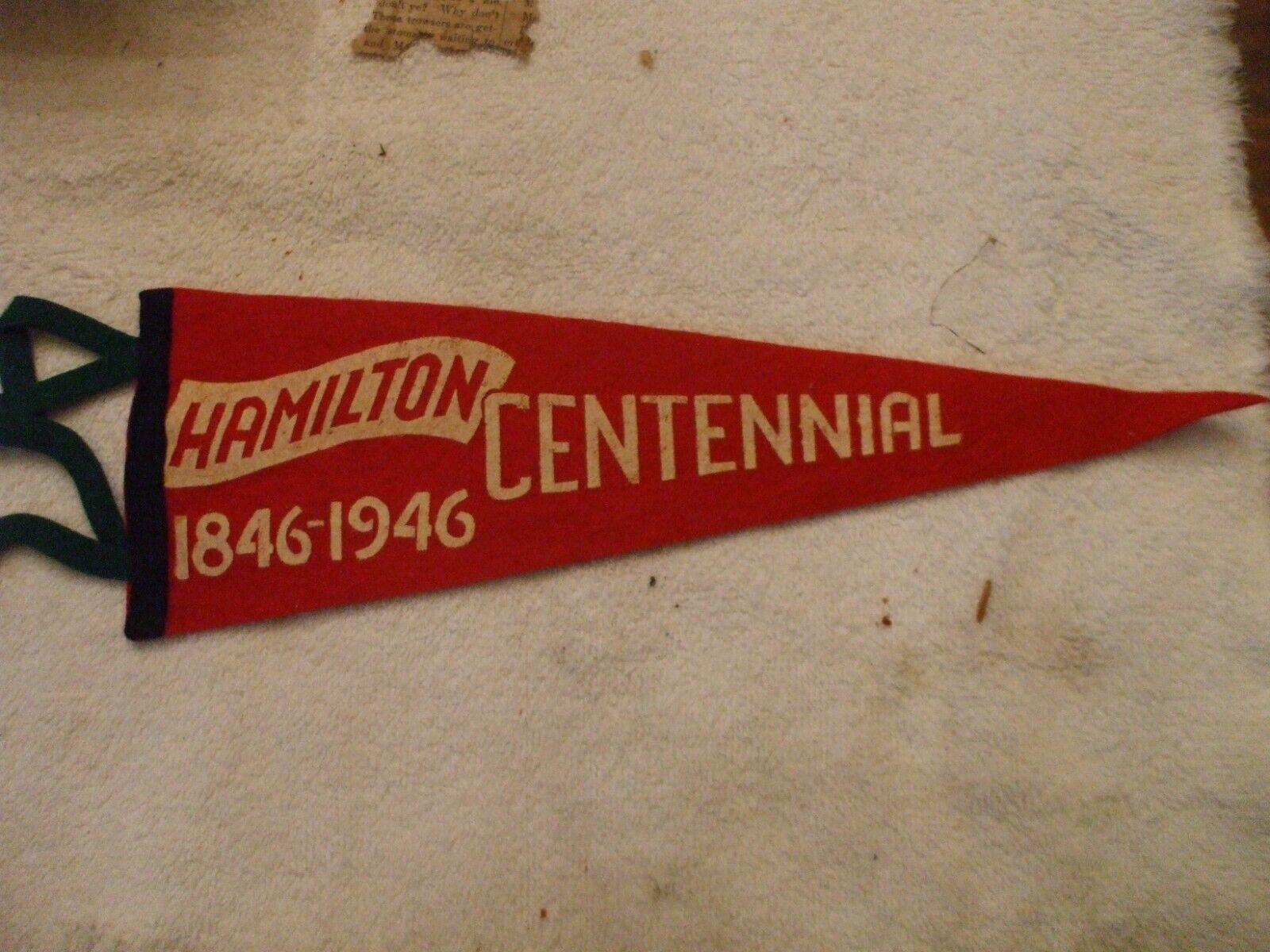 1846-1946 HAMILTON CENTENNIAL  PENNANT ONTARIO CANADA
