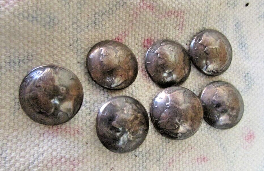VINTAGE STERLING SILVER BUFFALO BUTTONS (sold individually)