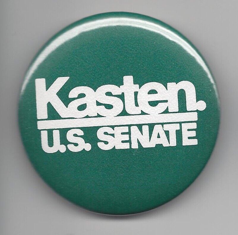 Robert Kasten Wisconsin (R) US Senator 1980-92 political pin button