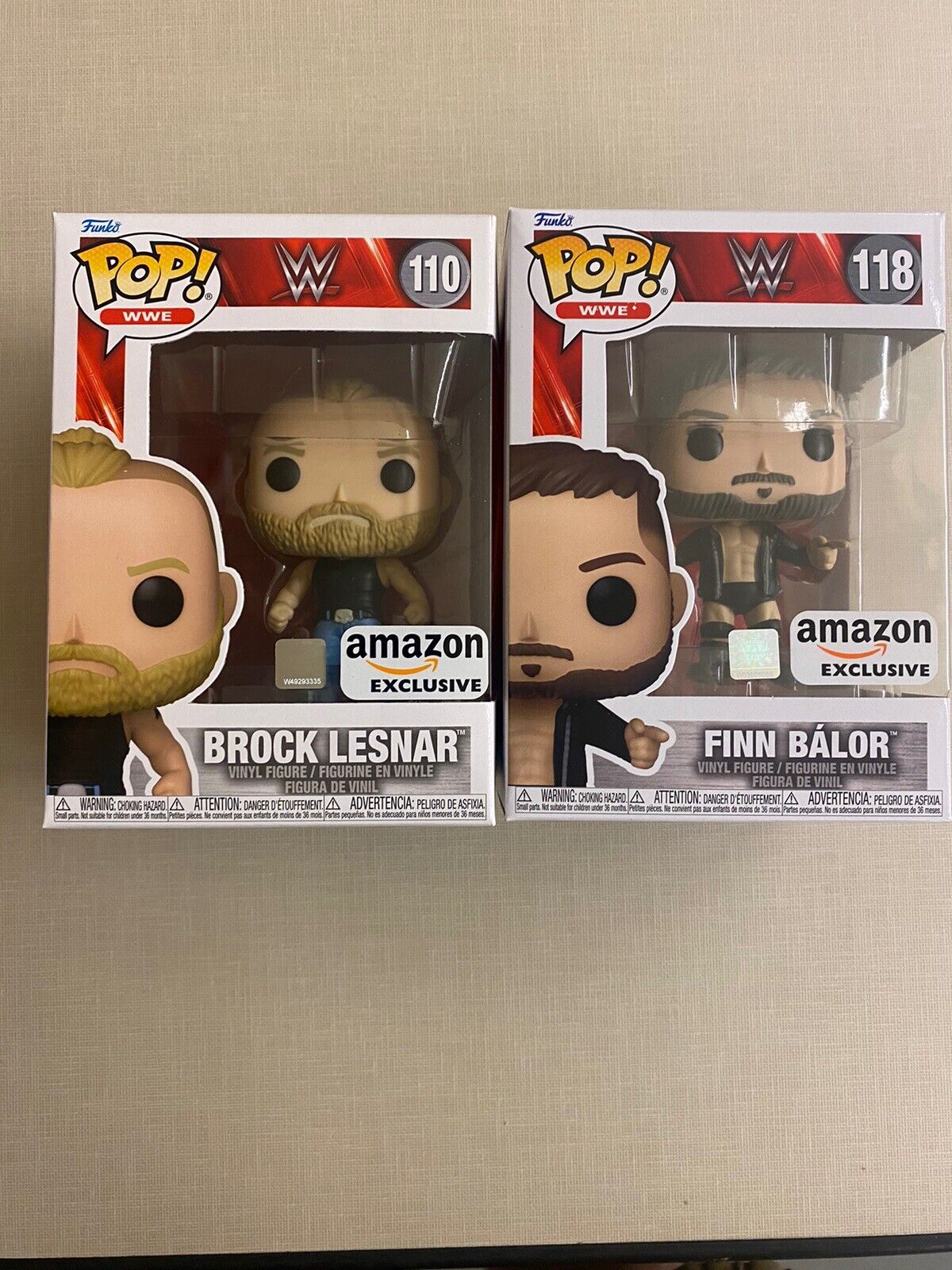 Funko Pop WWE Brock Lesnar #110 & Finn Balor #118 Wrestling Amazon Exclusive