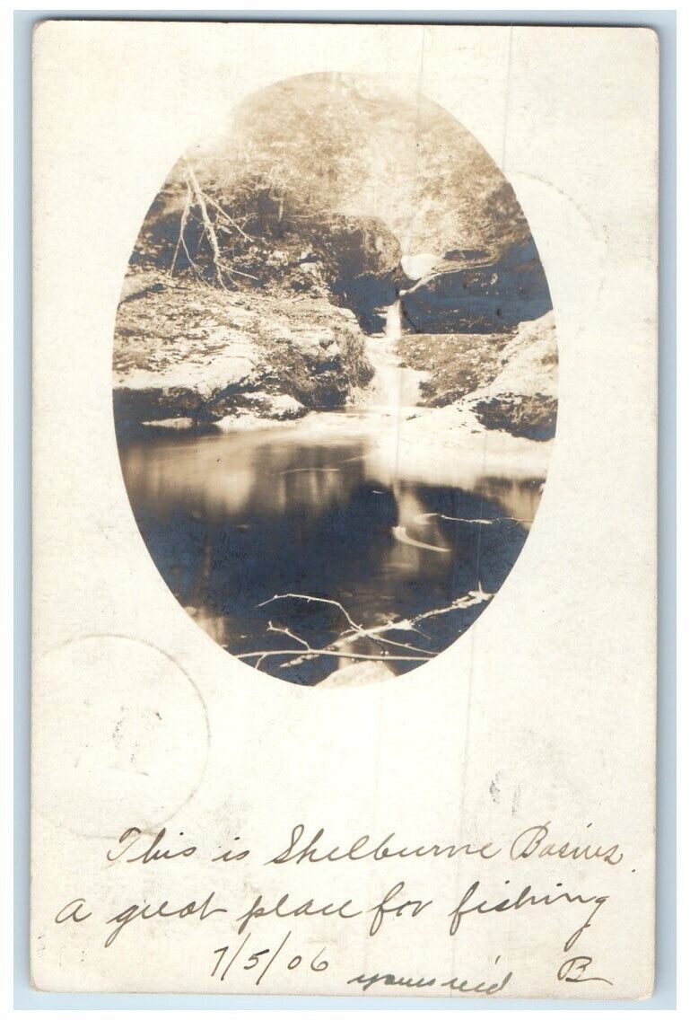 1906 Shelburne Basins Fishing Spot Gorham New Hampshire NH RPPC Photo Postcard