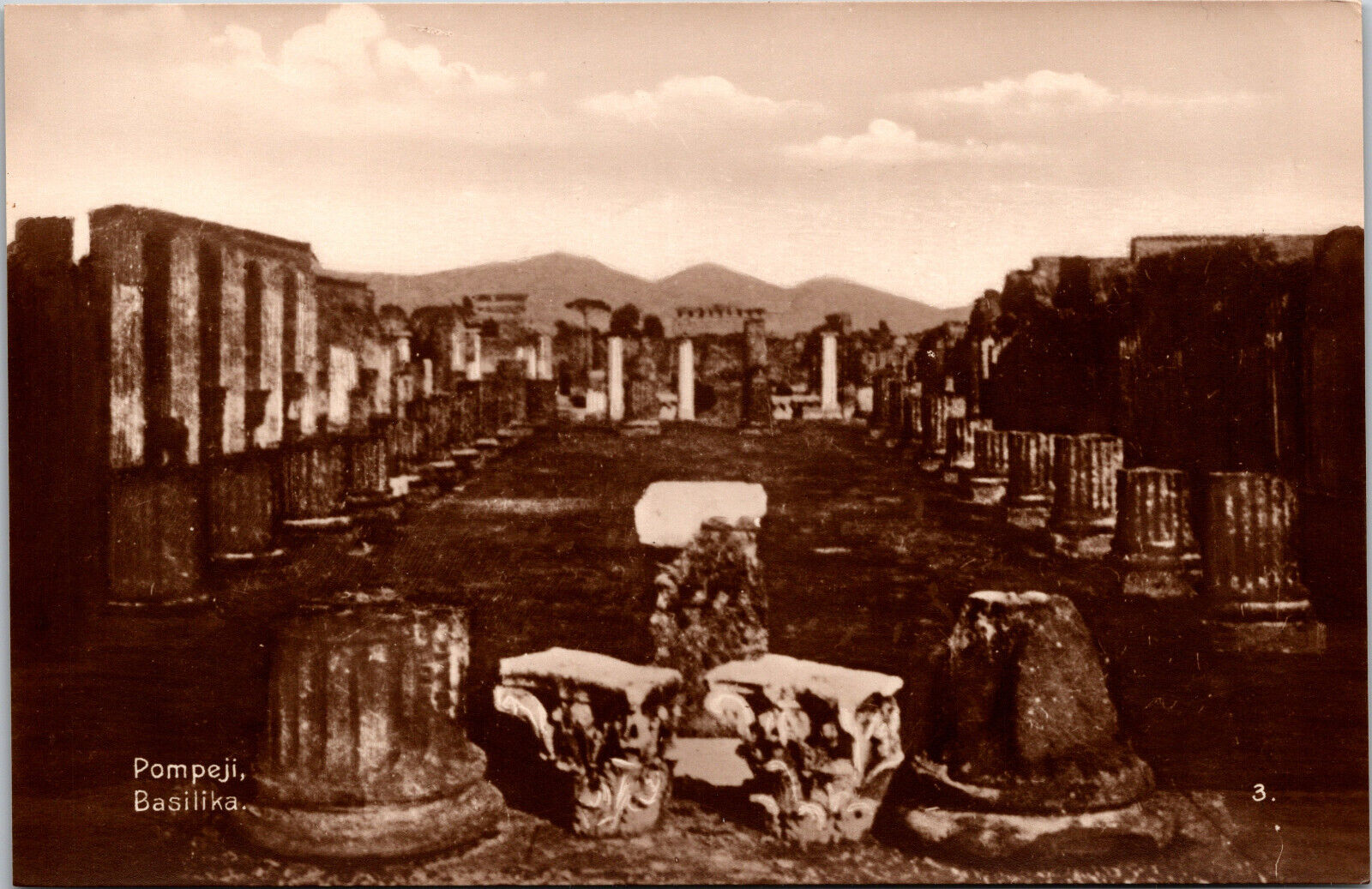 Basilica Roman Pompeii Italy Trinks-Bildkarte Real Photo Postcard RPPC
