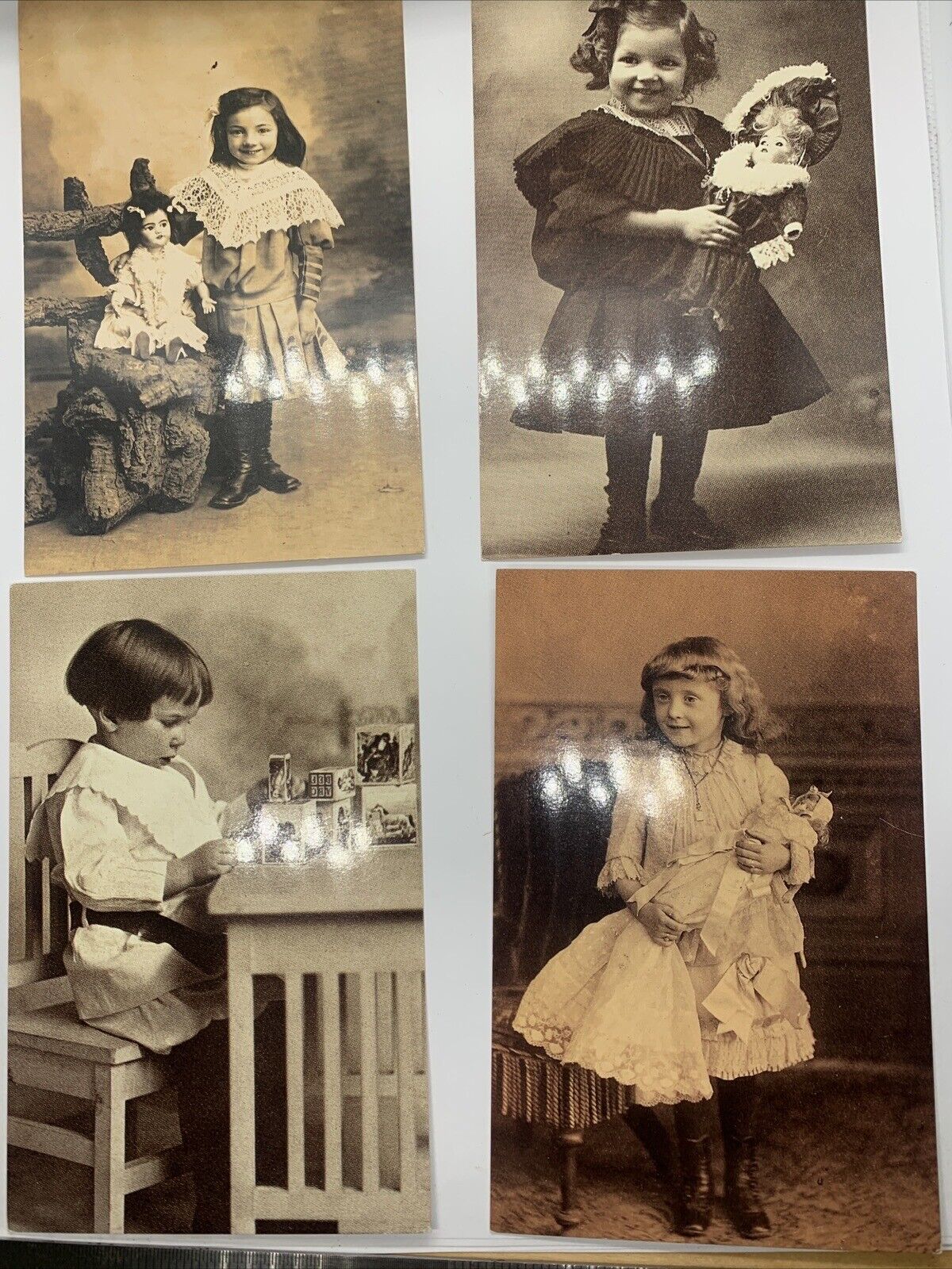 4 Theriault\'s Dollmasters Postcards Vintage Style Photo Children Dolls Lot 3