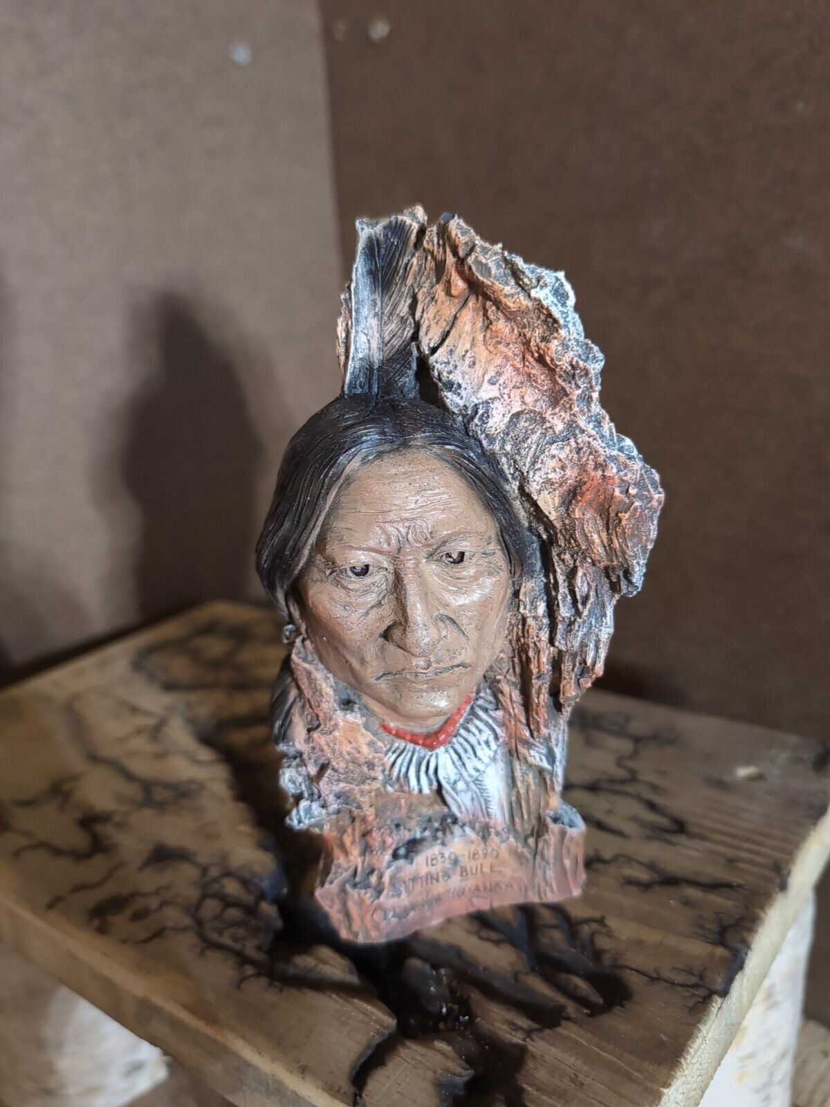 Vintage Sitting Bull Statue figurine American Indian tatanka Avery Creations New