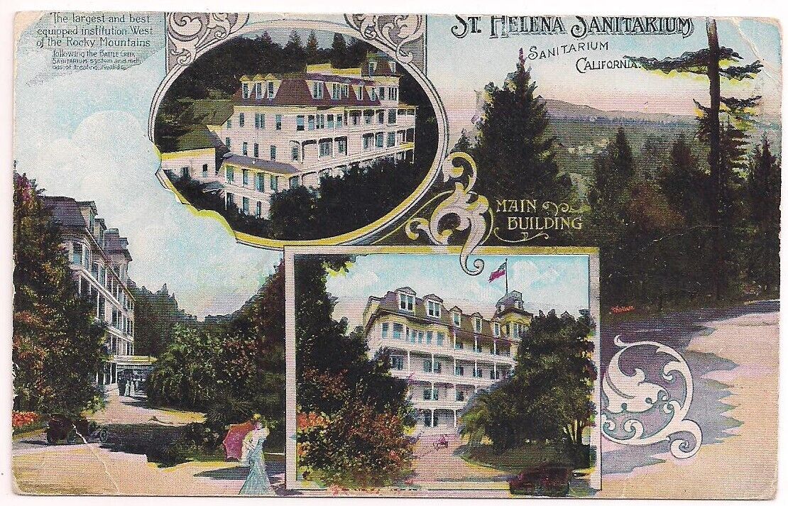 NAPA VALLEY/HOWELL MOUNTAIN CA/CALIFORNIA Postcard ST. HELENA SANITARIUM c.1910