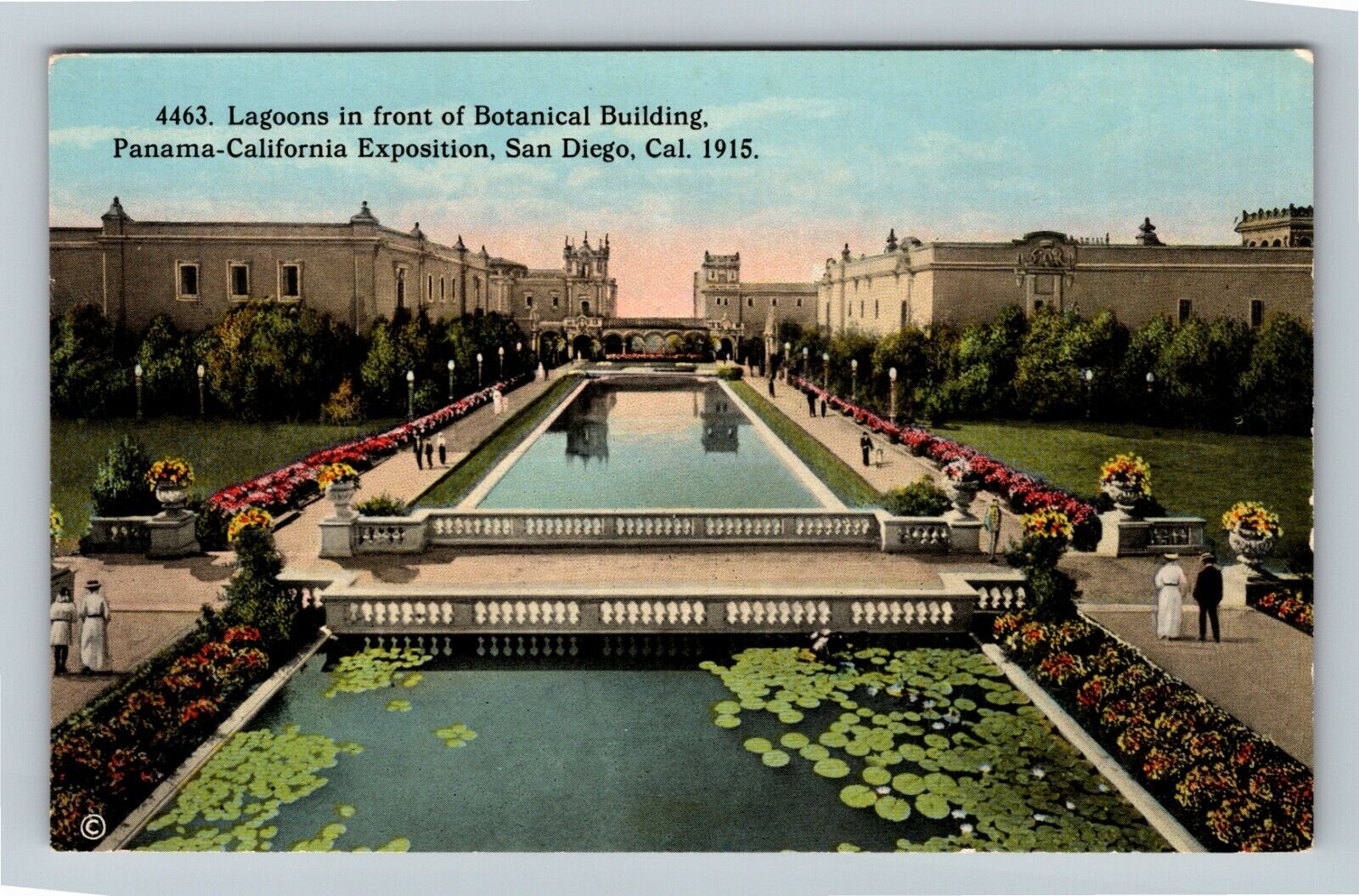 1915 Panama-California Exposition-Lagoons at Botanical Building-Vintage Postcard