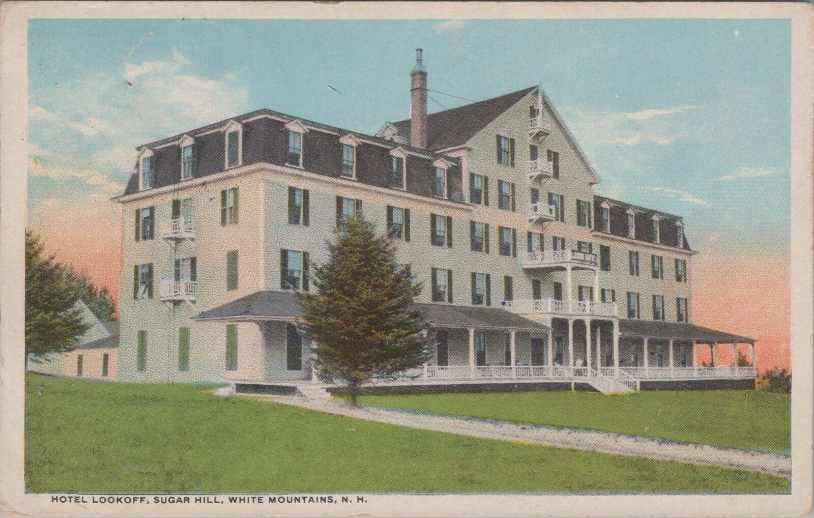 Hotel Lookoff, Sugar Hill, White Mountains, NH 1913 Lisbon PM Postcard