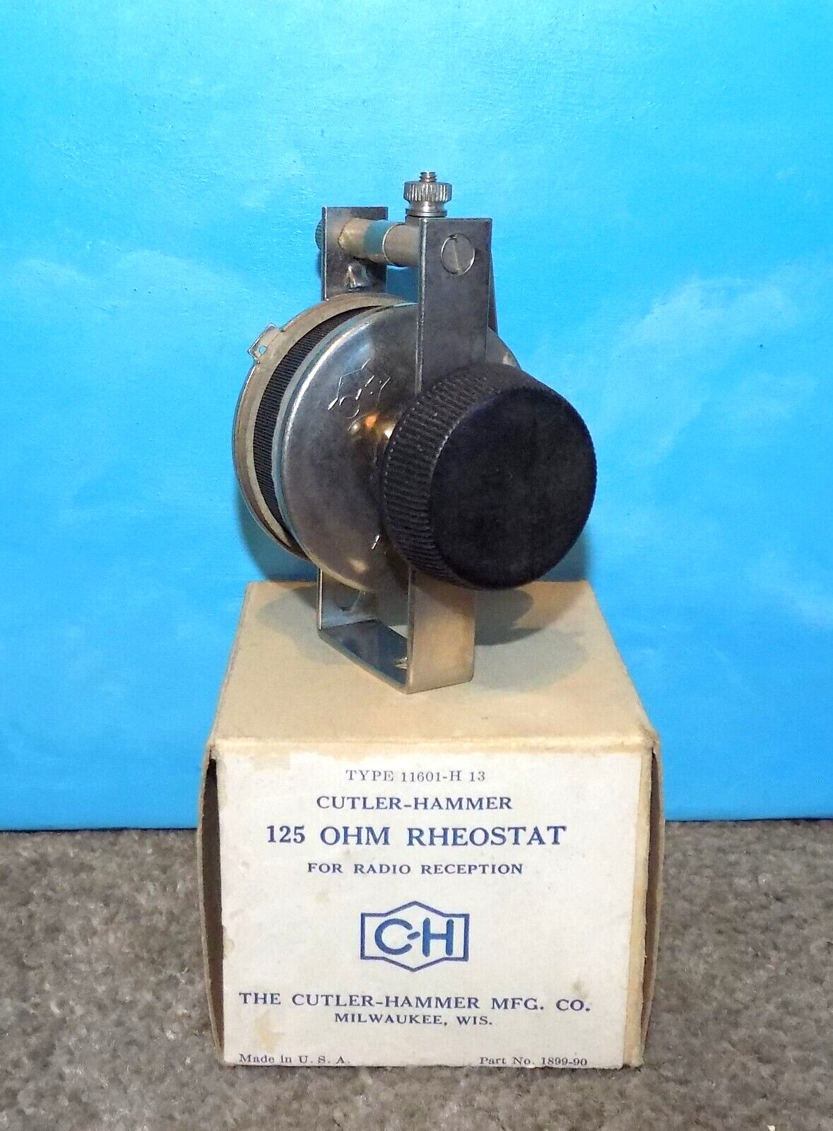 Antique C-H Cutler Hammer Reception Rheostat 125 Ohm NOS/NIB 