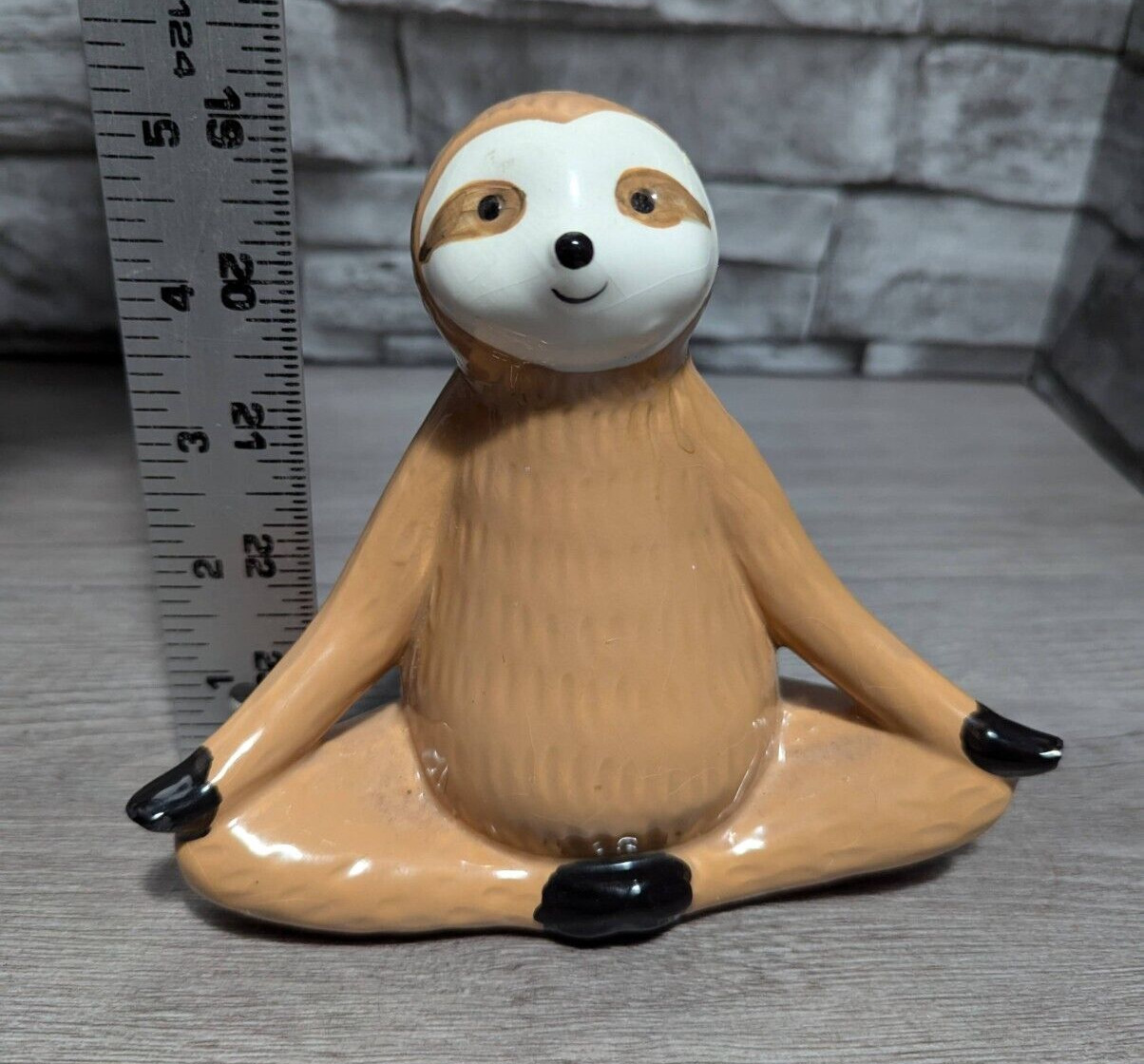 5” Meditating Sloth Figurine Sitting Yoga Animal Statue Decor Art Sculpture