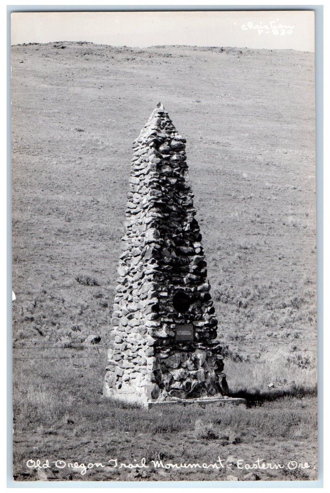 c1950's Old Trail Monument Eastern Oregon OR RPPC Unposted Photo Postcard