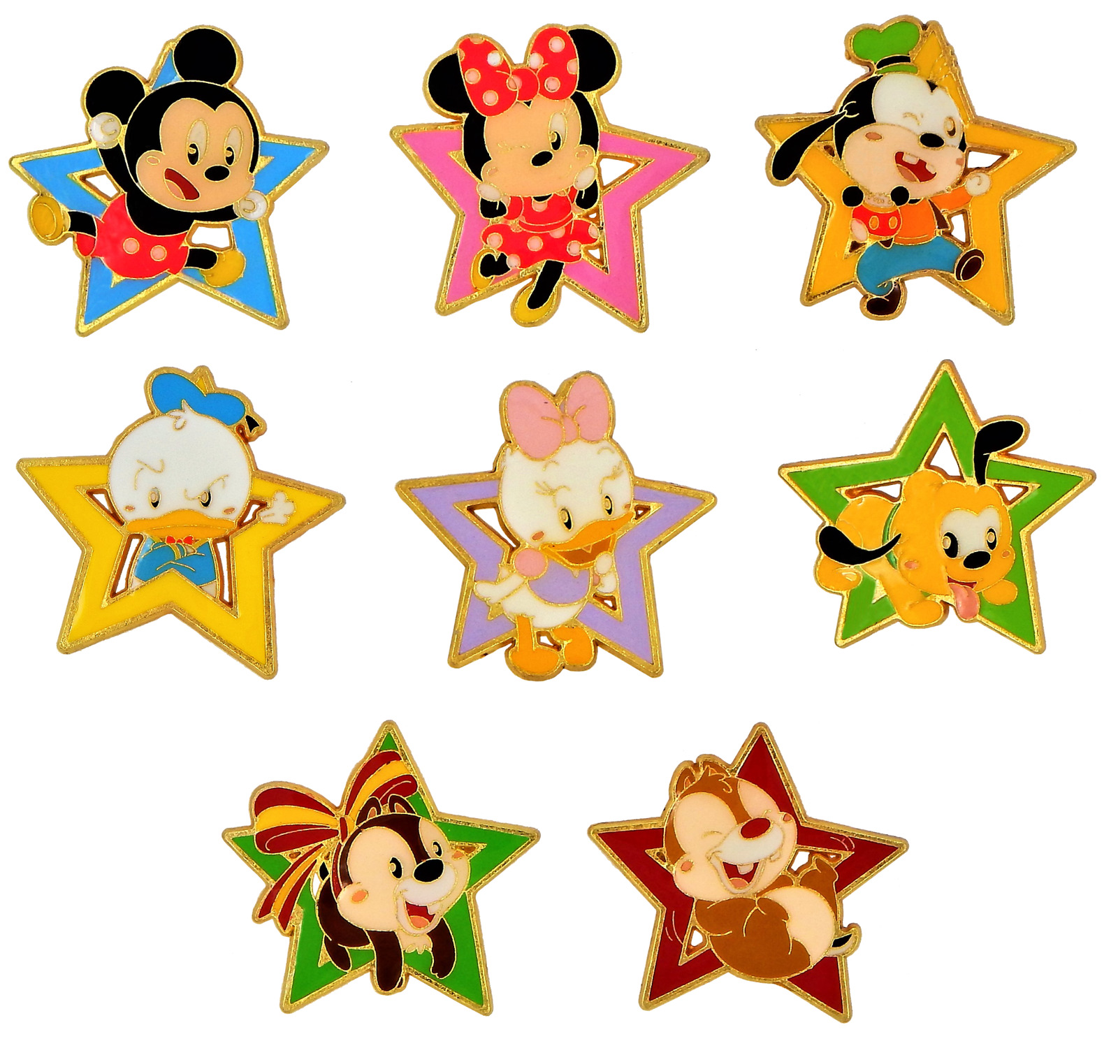 Mickey and Friends Baby Star 8 Specific Disney Park Trading Pins Set ~ Brand New
