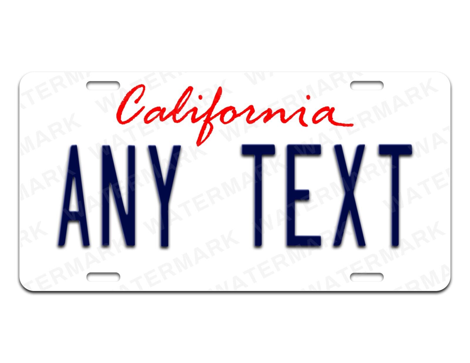 California White Custom Personalized License Plate Tag Auto Bike Motorcycle