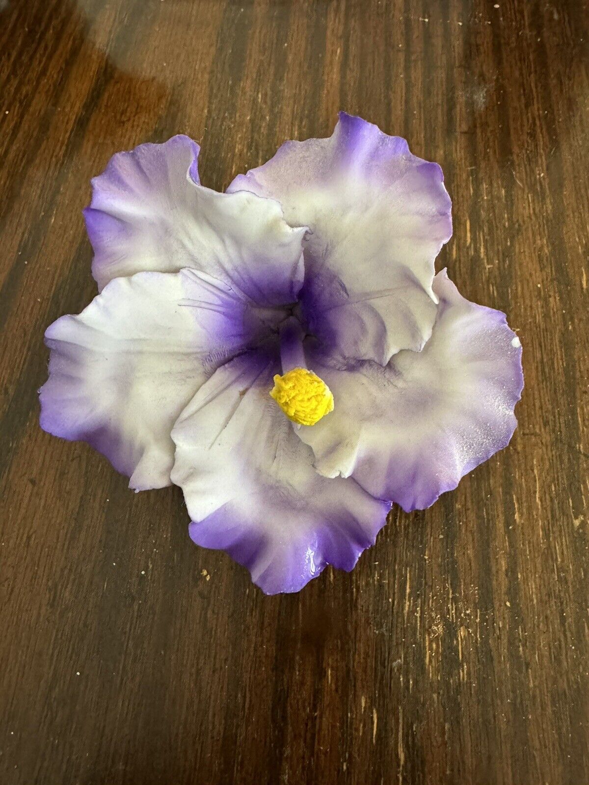 Fabar Vintage Capidimonte Porcelain Purple Flower. No Box.