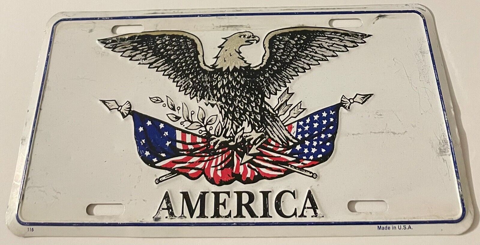 1776 1976 Bicentennial Booster License Plate USA America Eagle Flag