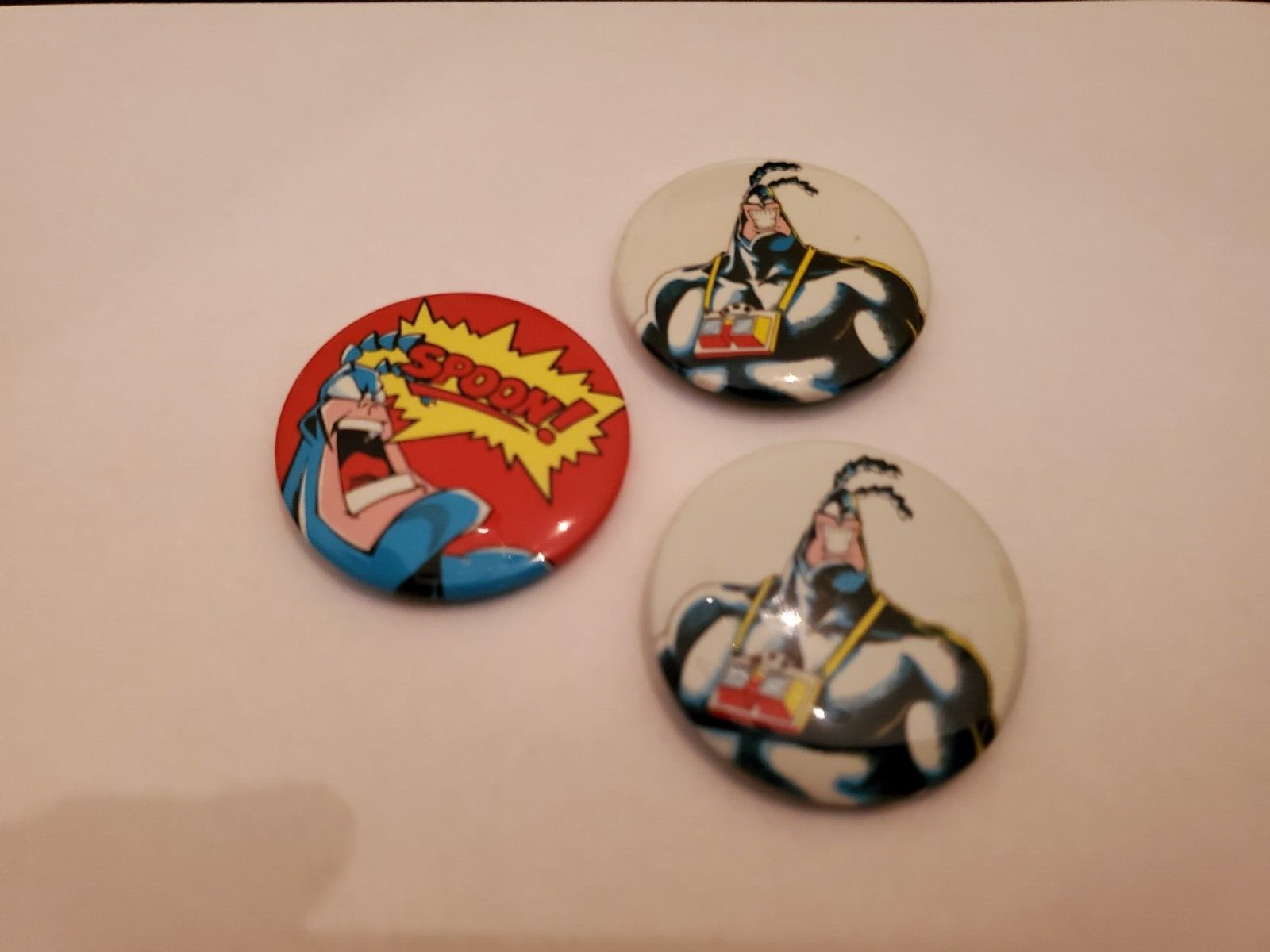 The Tick Buttons Pin Lot Vintage New England Comics 1989