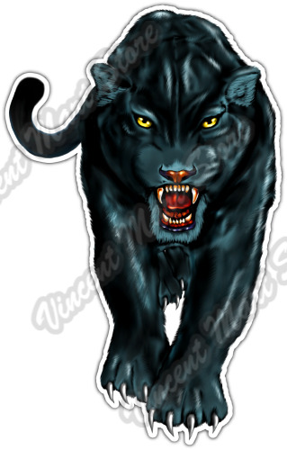 Black Panther Puma Cougar Cat Animal Car Bumper Vinyl Sticker Decal 3.5\
