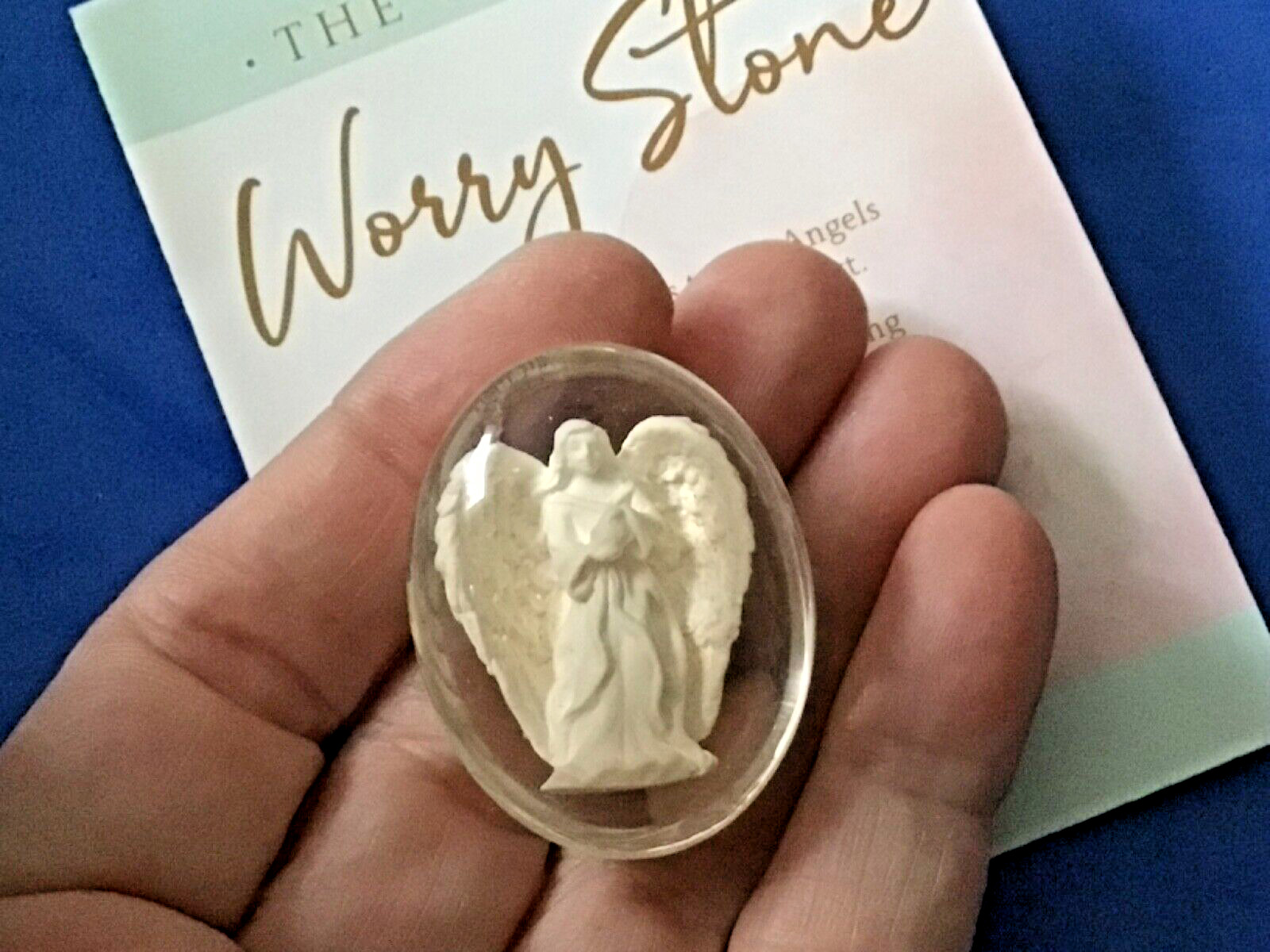 Angel Light Pocket Stone Token By Angel Star Worry Stone Protection Gift Bag