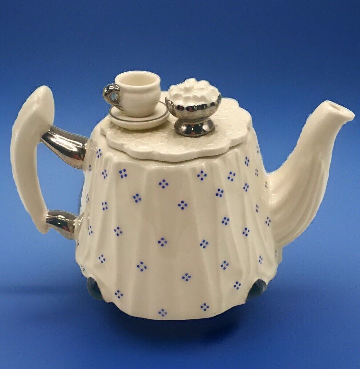 VTG Paul Cardew, England Hand Painted Miniature Porcelain Collectors Item Teapot