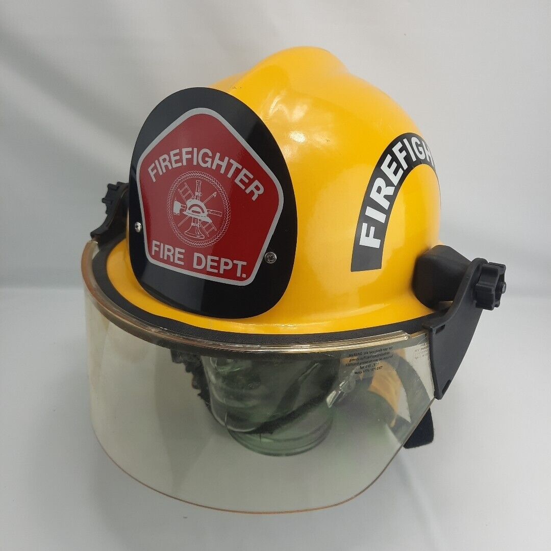 Paul Conway Legacy 5 Fireman's Helmet Fire Fighter With Visor Yellow 