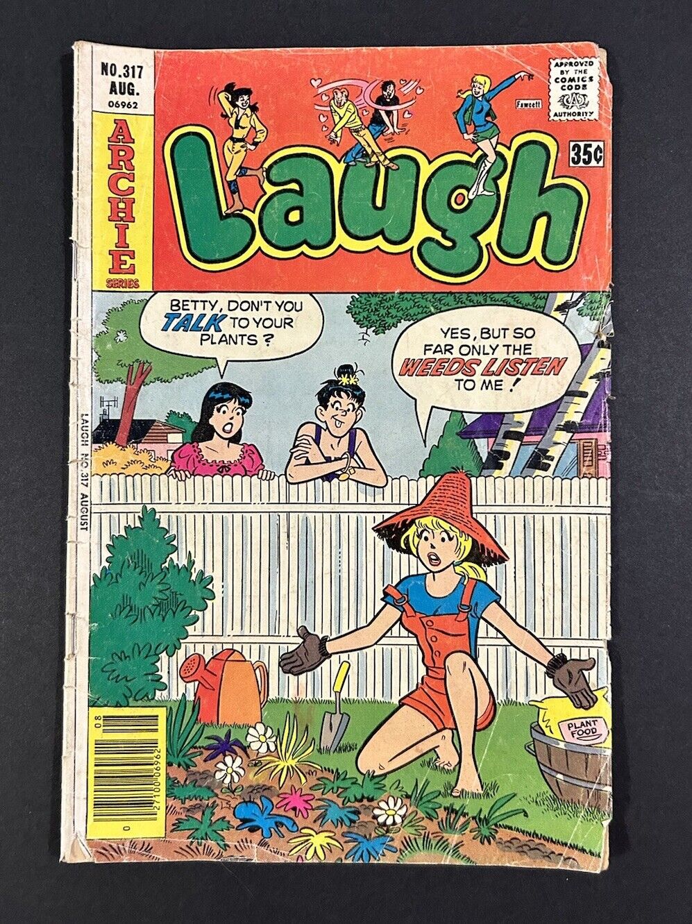 Laugh #317 Betty Gardening Cover Archie Comics Aug. 1977