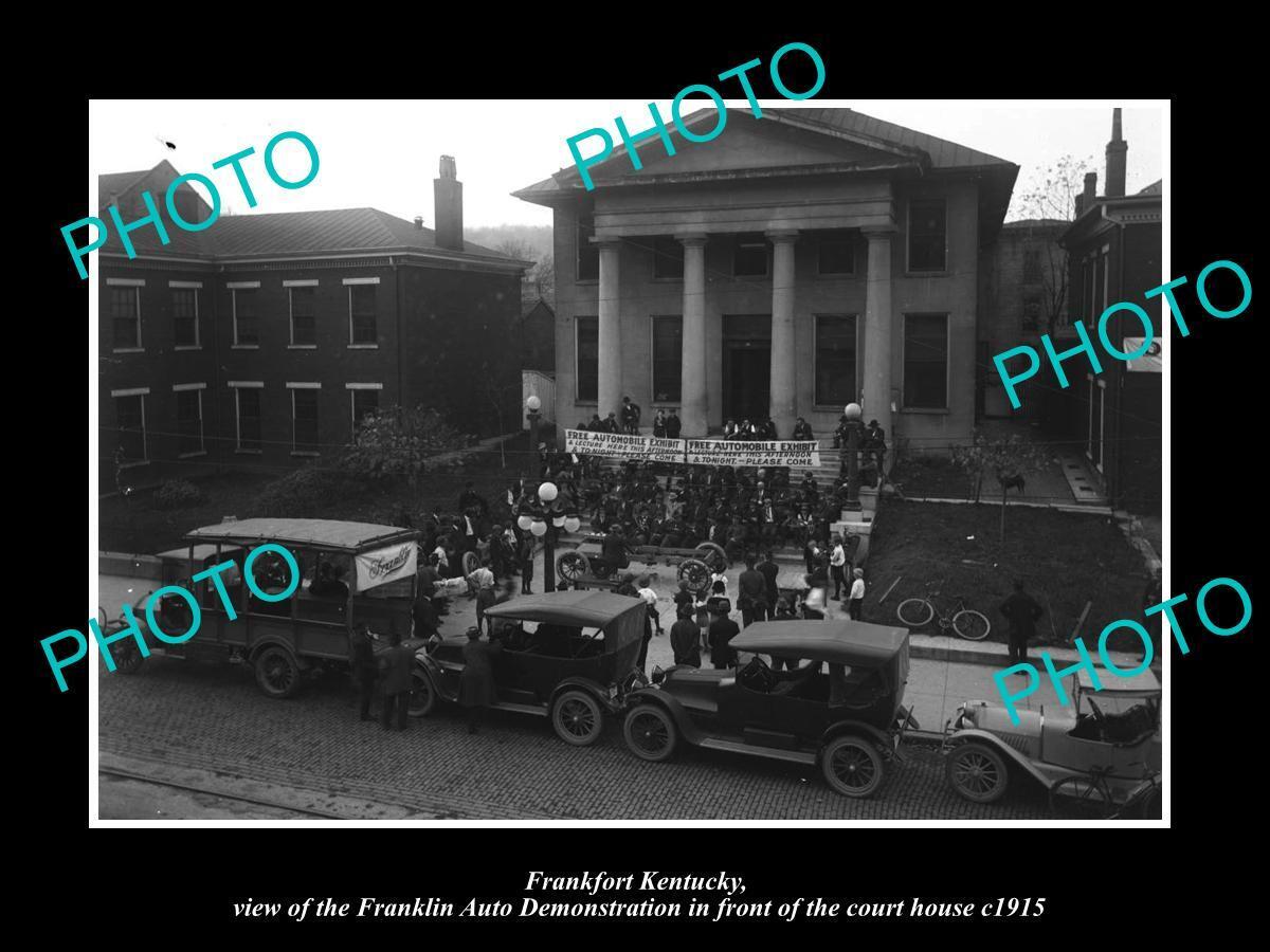 OLD LARGE HISTORIC PHOTO OF FRANKFORT KENTUCKY THE FRANKLIN AUTO Co SHOW 1915 2