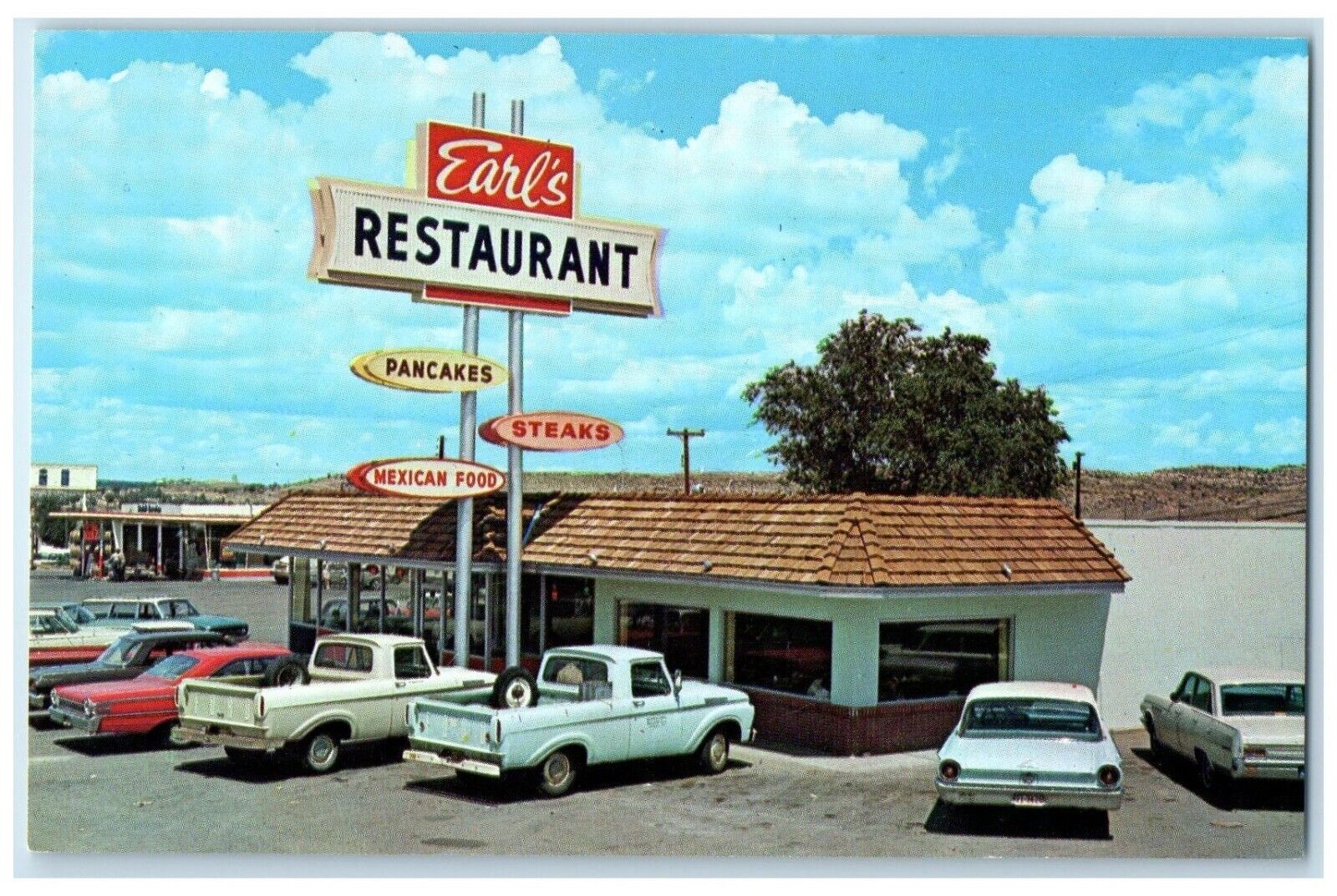 c1960's Earl's Restaurant Cars Roadside Gallup New Mexico NM Vintage Postcard