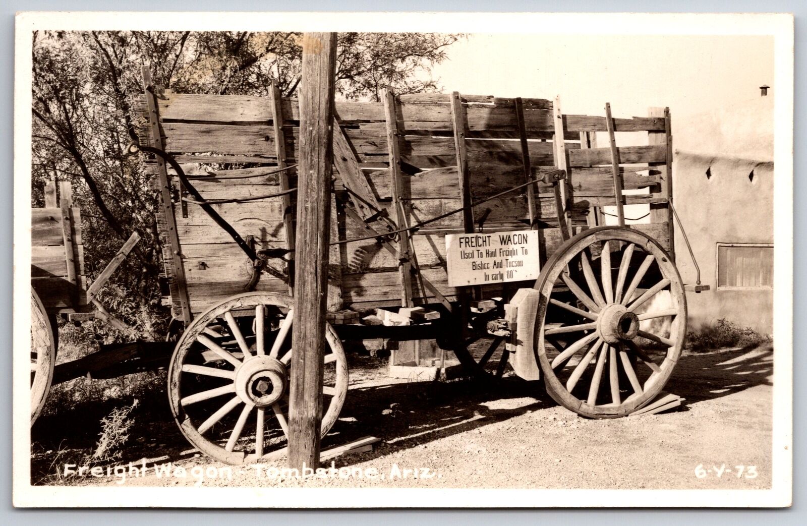 Tombstone Arizona~1880s Freight Wagon~1940s Real Photo RPPC