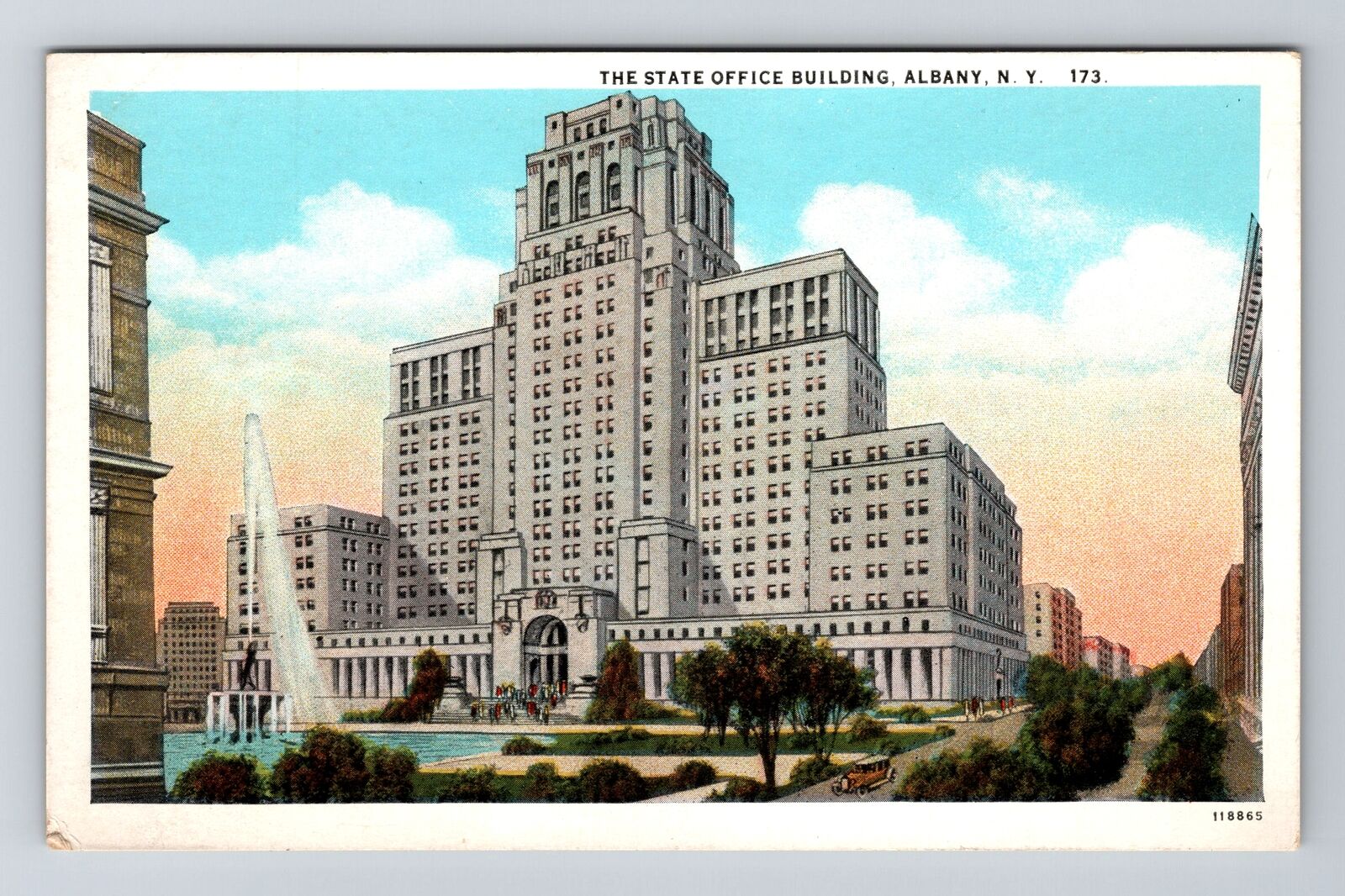 Albany NY-New York, State Office Building Vintage Souvenir Postcard