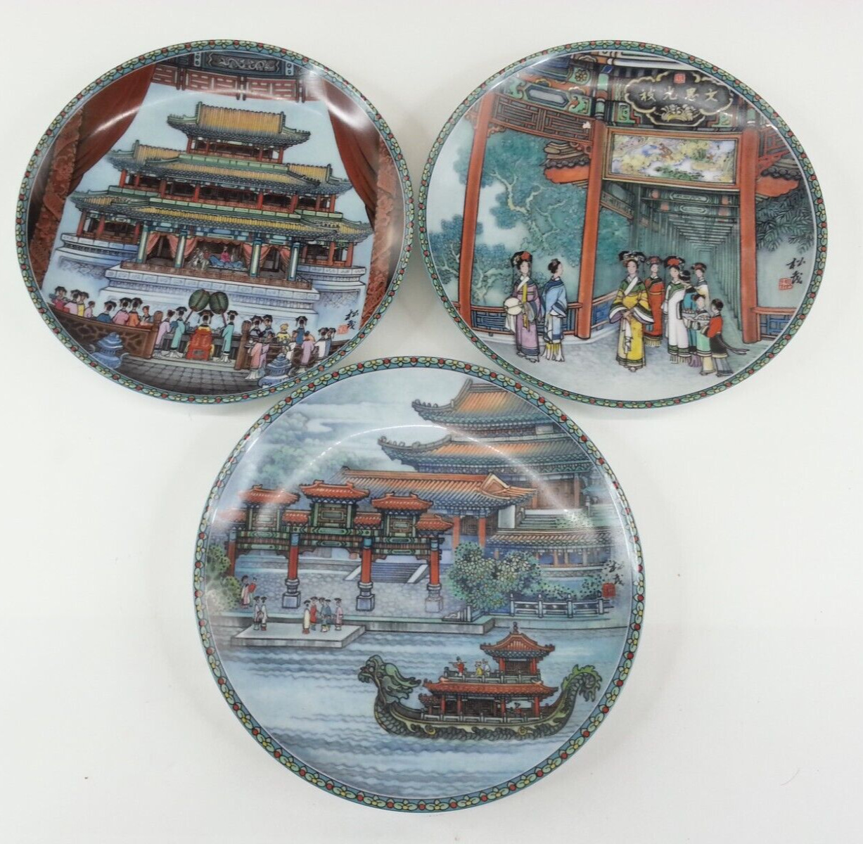 3 Piece Vintage 1989 Imperial Jingdezhen Porcelain Plates