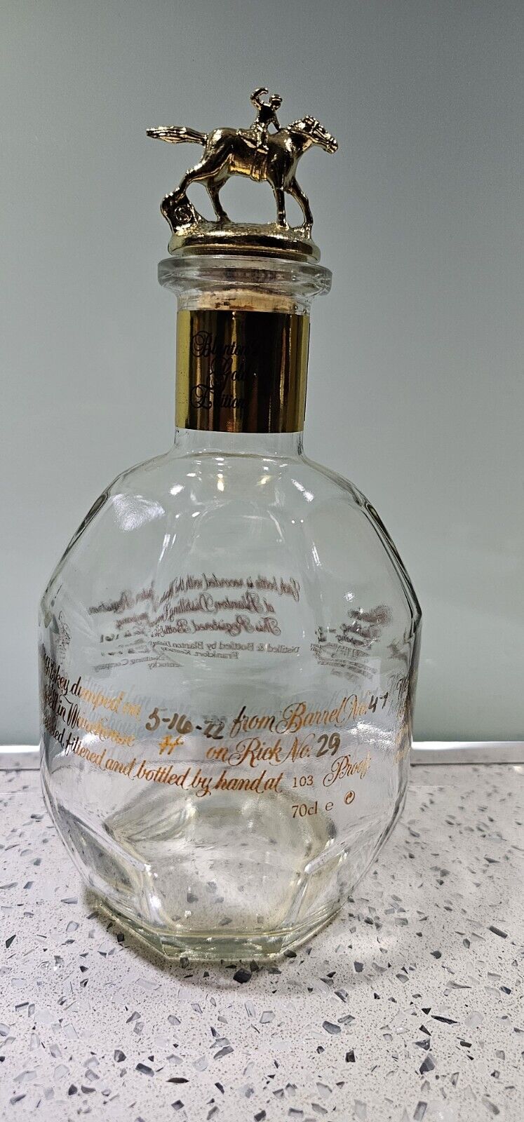 Blantons Gold Edition Bottle With Topper S (empty) Unwashed