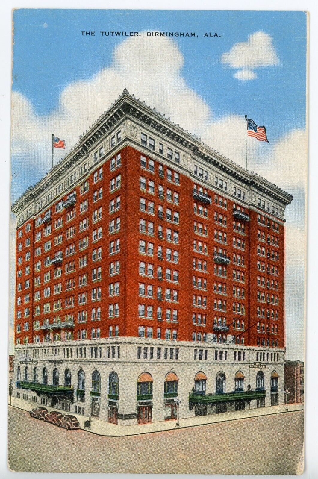 Vintage Postcard Birmingham Alabama the Tutwiler Building Dinkler Hotel Unposted