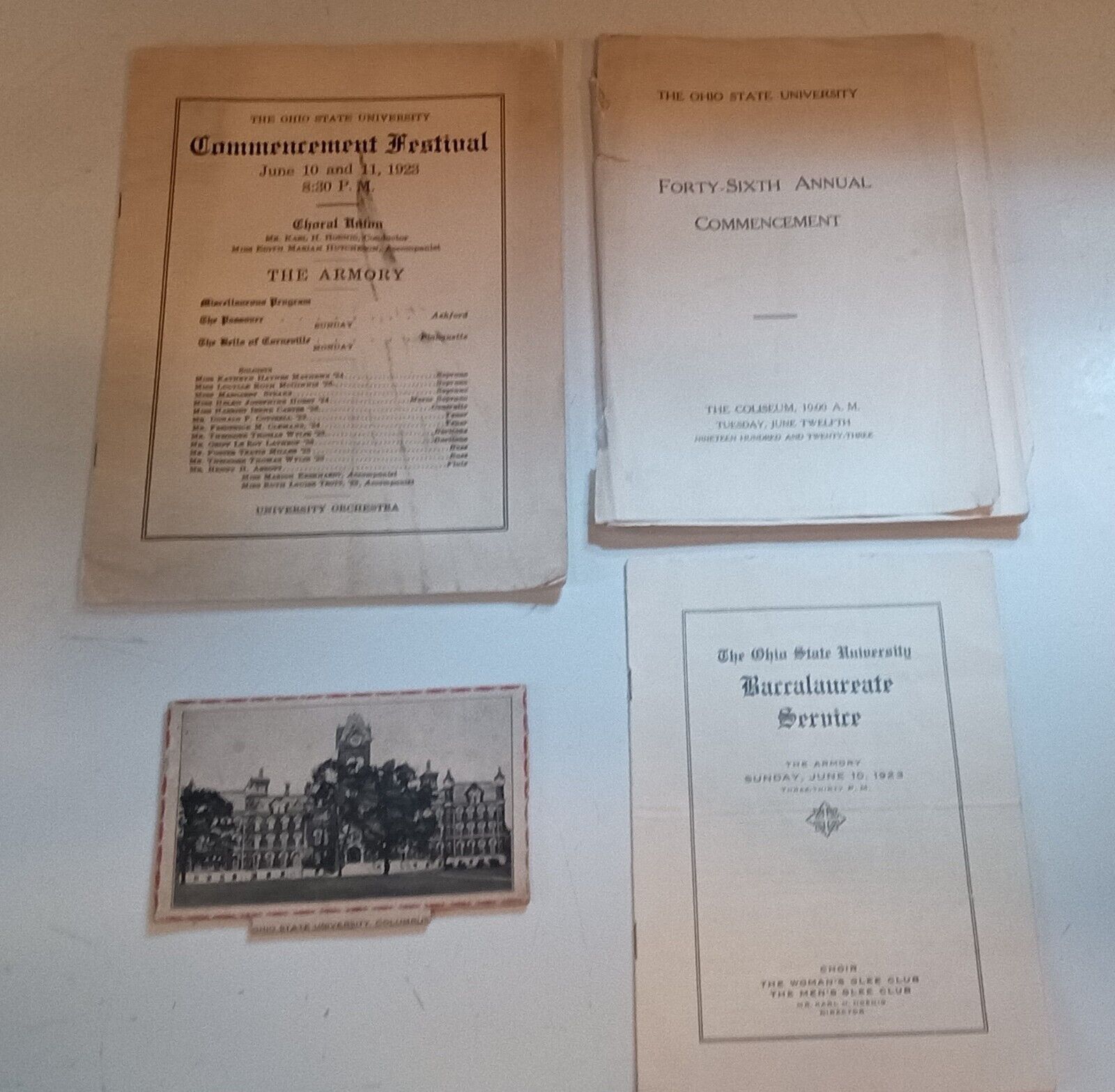 1923 OSU Ohio State University Commencement Lot 46th Annual Graduation Booklet 