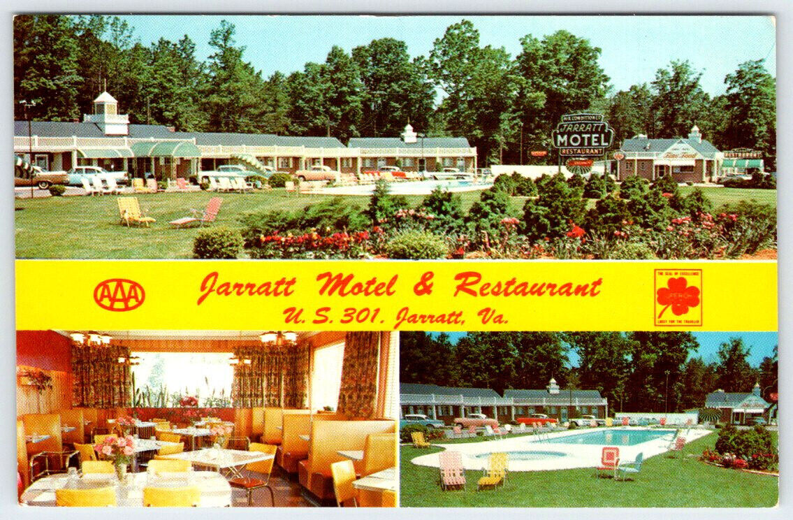Jarratt Motel & Restaurant Jarratt Virginia Vintage Postcard LDP-34