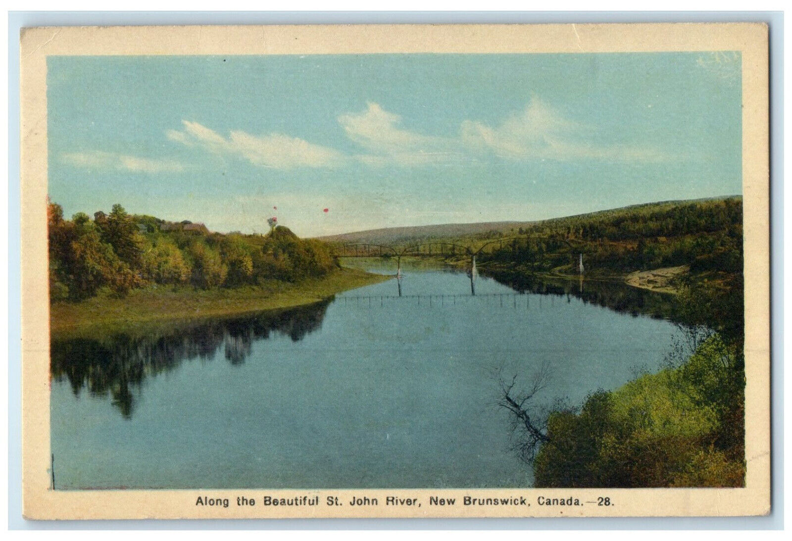 1948 Along the Beautiful St. John River New Brunswick Canada Postcard