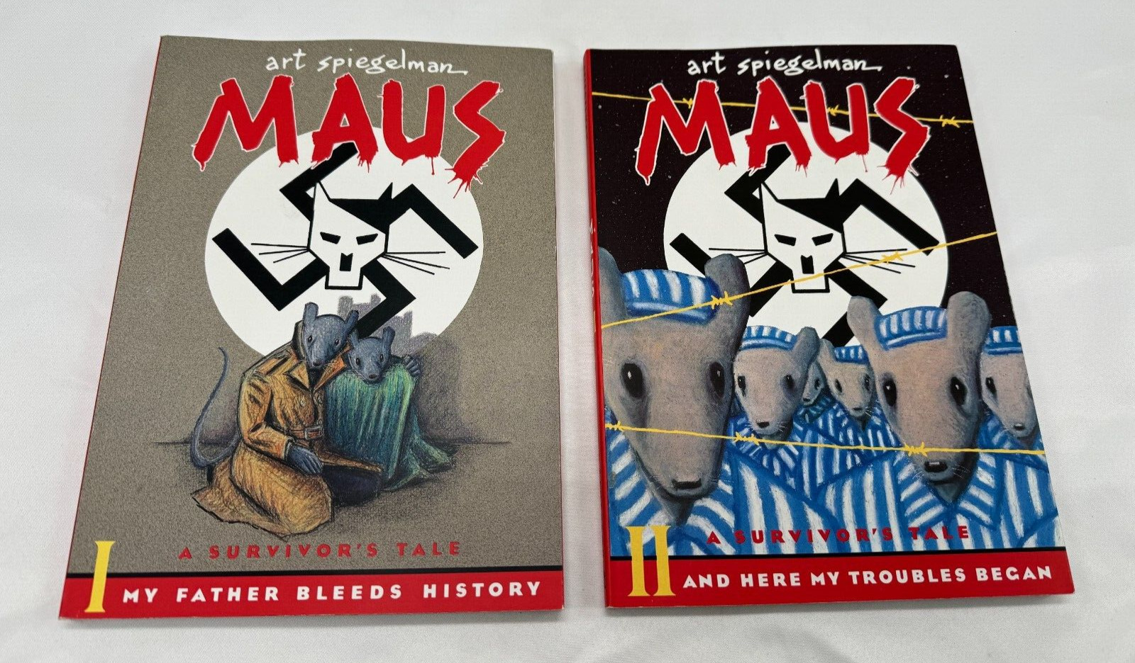 MAUS Graphic Novel Books 1 and 2 I II Art Spiegelman Holocaust Survivor's Tale