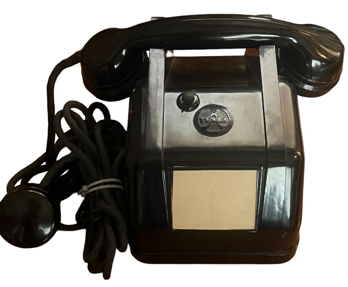 Tesla T52 Secure Telephone Black Vintage Czechoslovakia Military 1950’s-1960’s