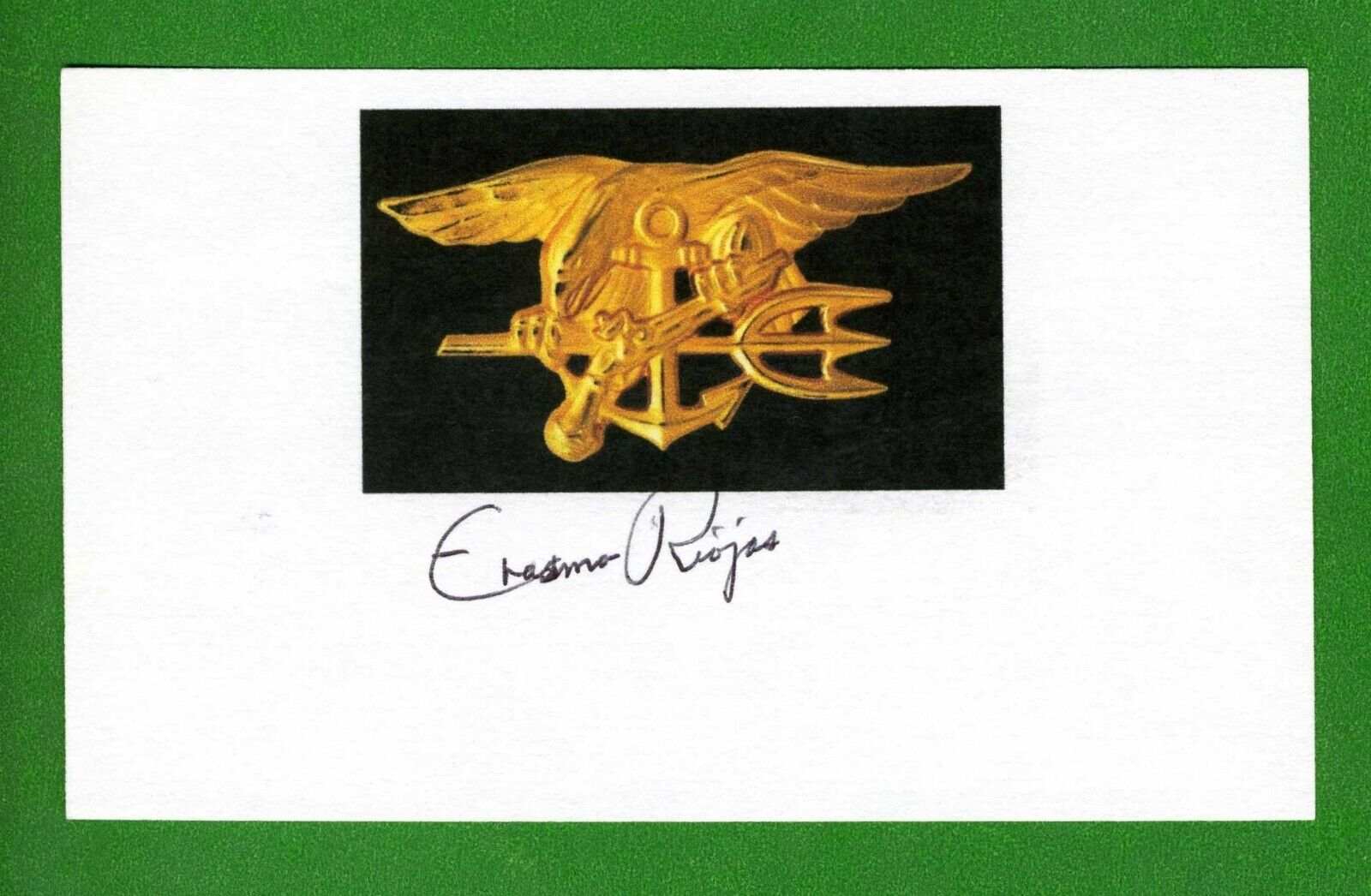 Erasmo Riojas Korean War Vietnam U.S. Navy Seal Signed 3x5 Index Card E20727