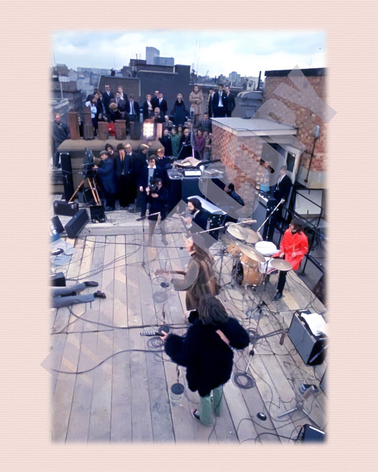 1969 Beatles Final Show On Apple Roof LENNON McCARTNEY HARRISON STARR 8x10 Photo