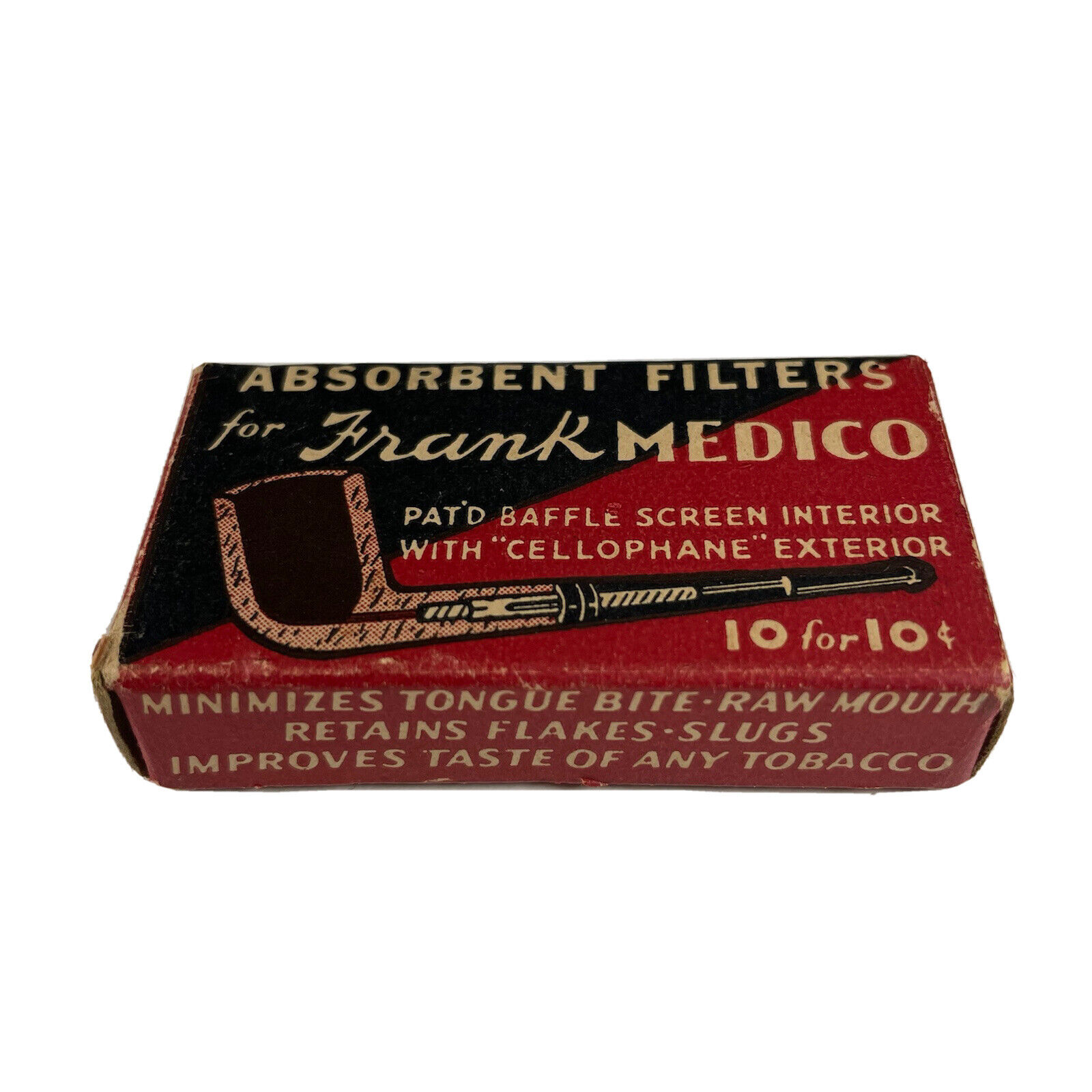 Vintage Frank Medico Six 6 Pipe Filter Box Graphic Cardboard Tobacco Tobacciana