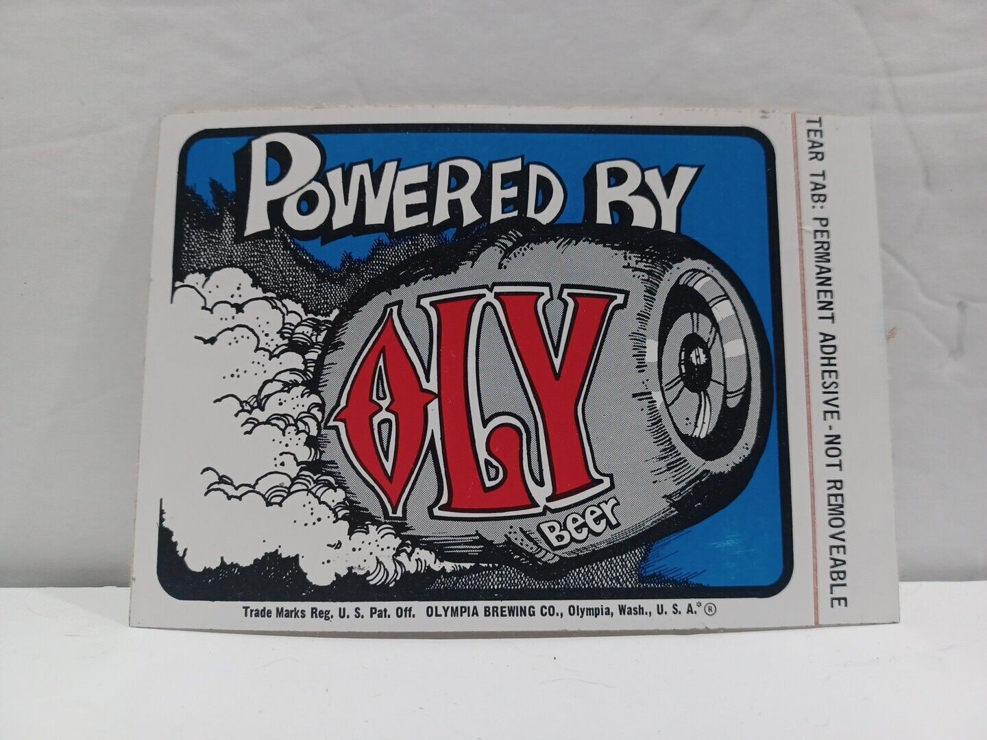 OLY Beer Vintage 1960\'s 70\'s Decal Sticker Olympia  Keg Advertising